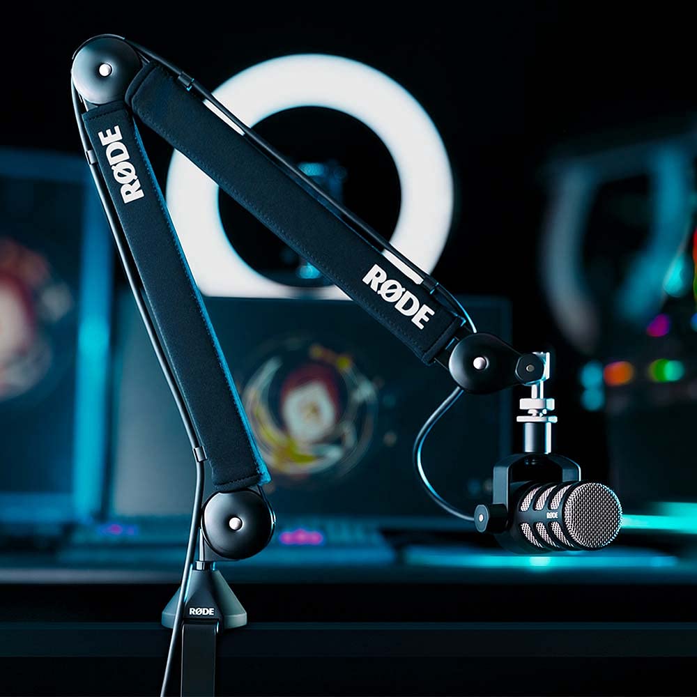 StreamEye Rode NTH-100 Professional Studio Over-Ear Headphones with Rode PSA1+ Microphone Boom Arm & Polishing Cloth Bundle - Perfect for Podcasting, Gaming, and Home Studio Recording
