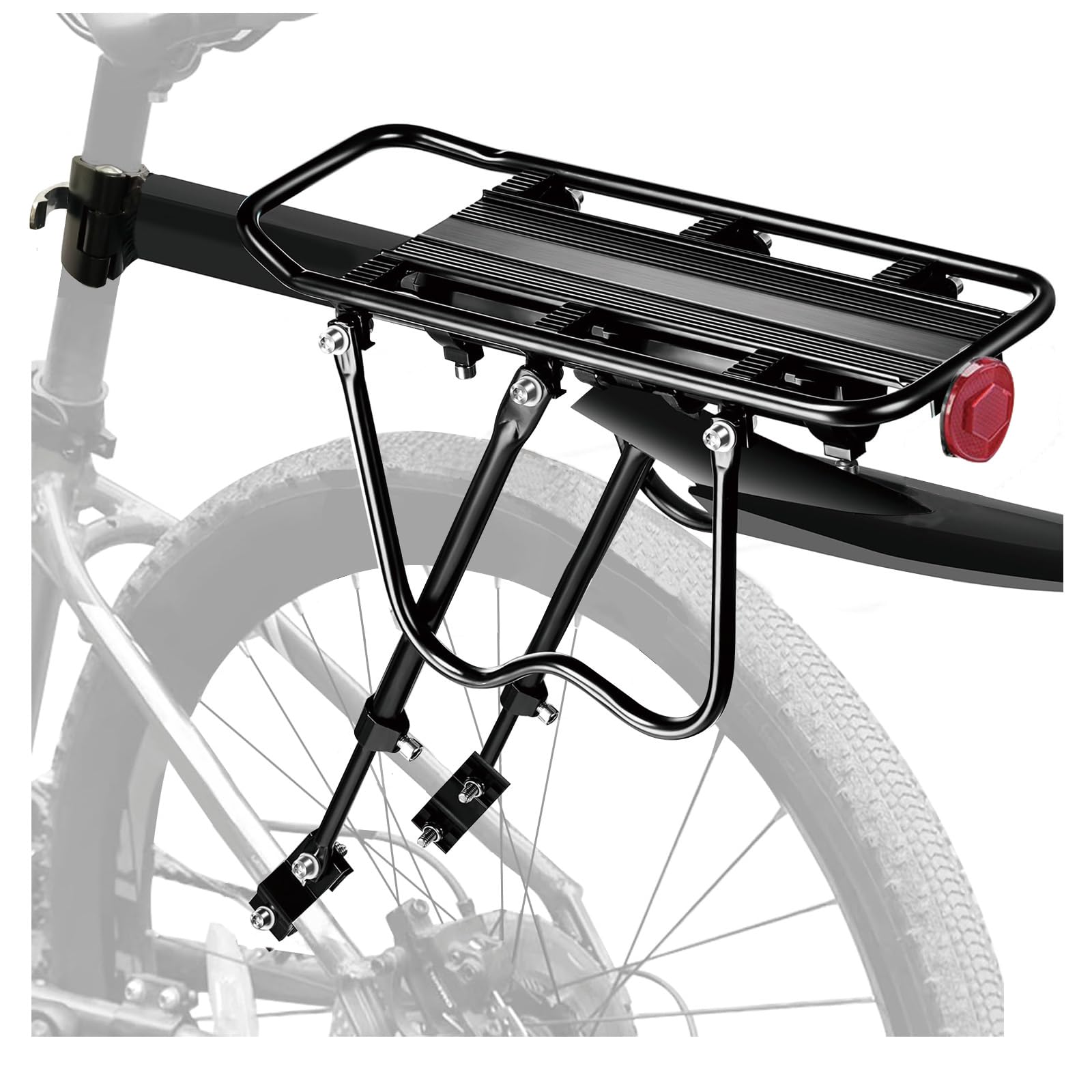 Heavy Duty Rear Bike Cargo Rack - Universal Bicycle Luggage Carrier for Mountain & Road Bikes - Perfect for Commuting, Touring & Grocery Hauling