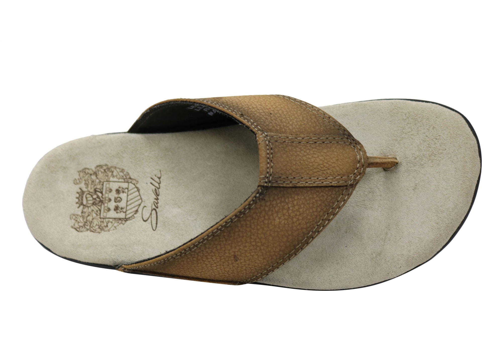 Savelli Laguna Men's Comfortable Leather Flip Flops Sandals - Handmade in Brazil - Perfect for Beach, Pool, and Casual Summer Wear
