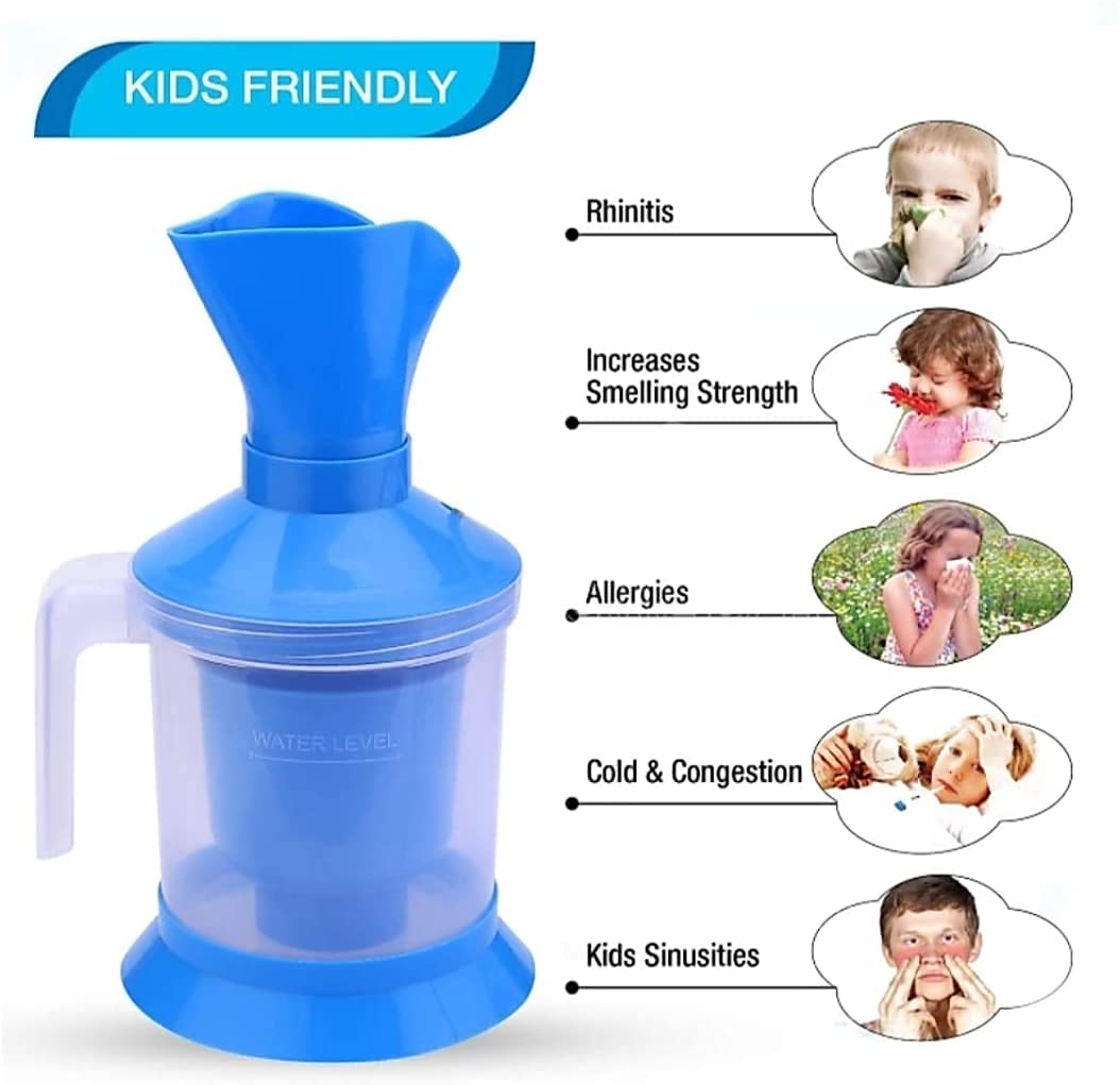 Prisma Collection 3-in-1 Vaporizer Machine - Facial Steamer, Nose Steamer & Inhaler for Cold & Cough Relief | Portable Nebulizer for Skincare & Respiratory Care | Home Spa & Wellness Essential (Blue)