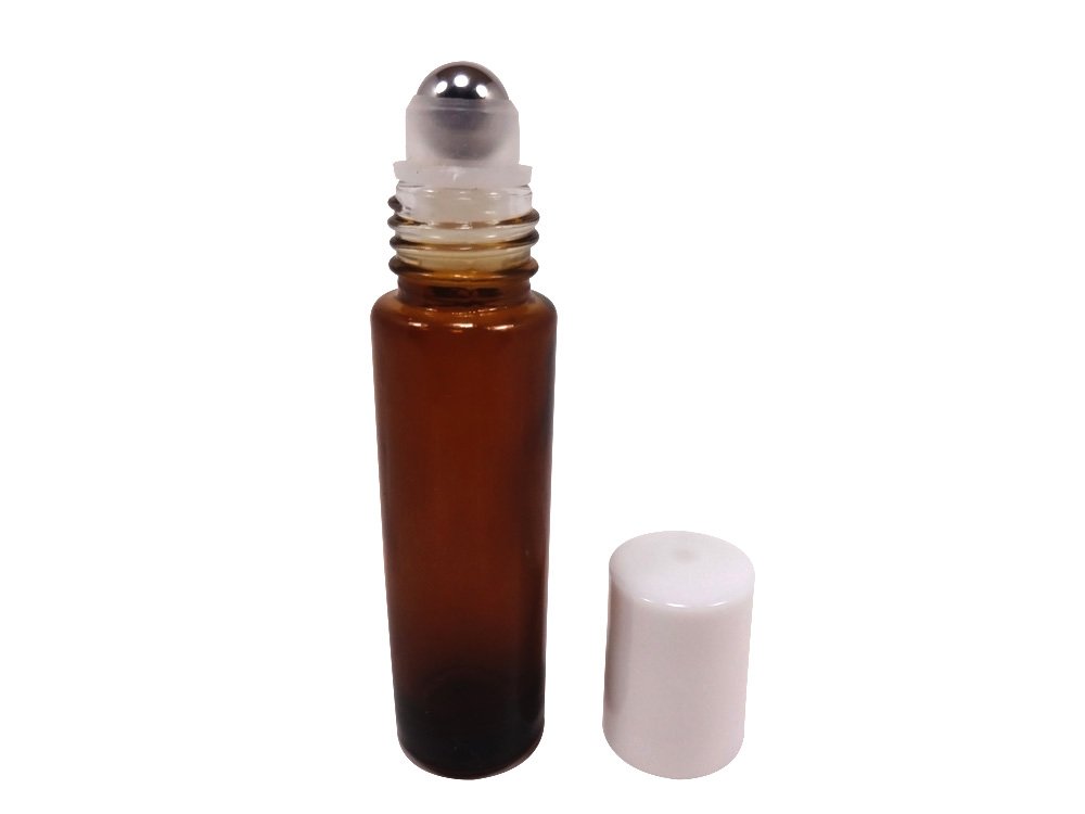 Perfume Studio® 6-Pack 10ml Translucent Amber Glass Roll-On Bottles with Metal Ball Applicators - Perfect for Essential Oils, Aromatherapy & DIY Perfumes - Great for Travel, Gifts & Home Use