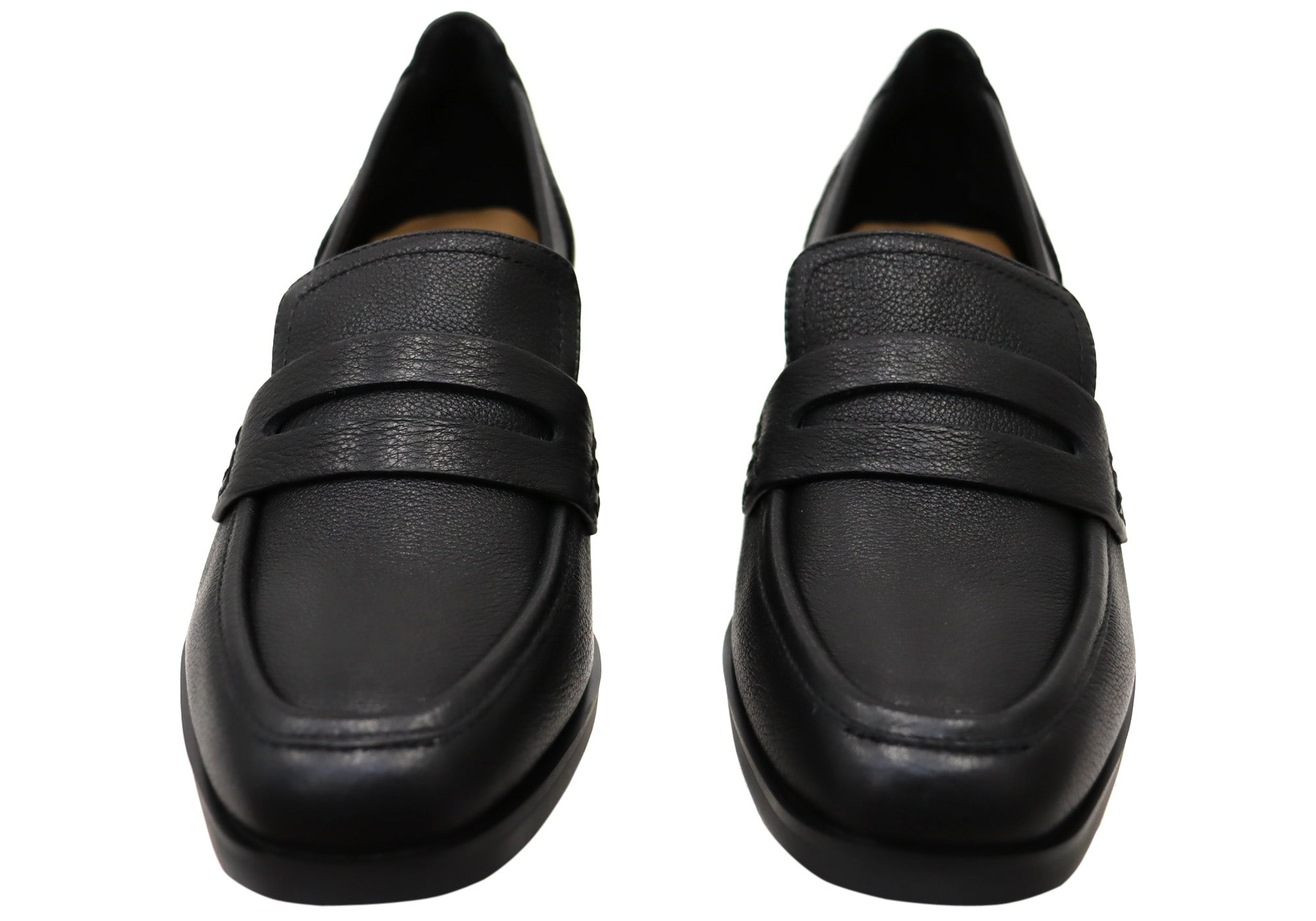 Hush Puppies Savior Women's Comfortable Leather Mid Heel Shoes for Work, Office & Dress Occasions | Slip-Resistant & Supportive Walking Shoes