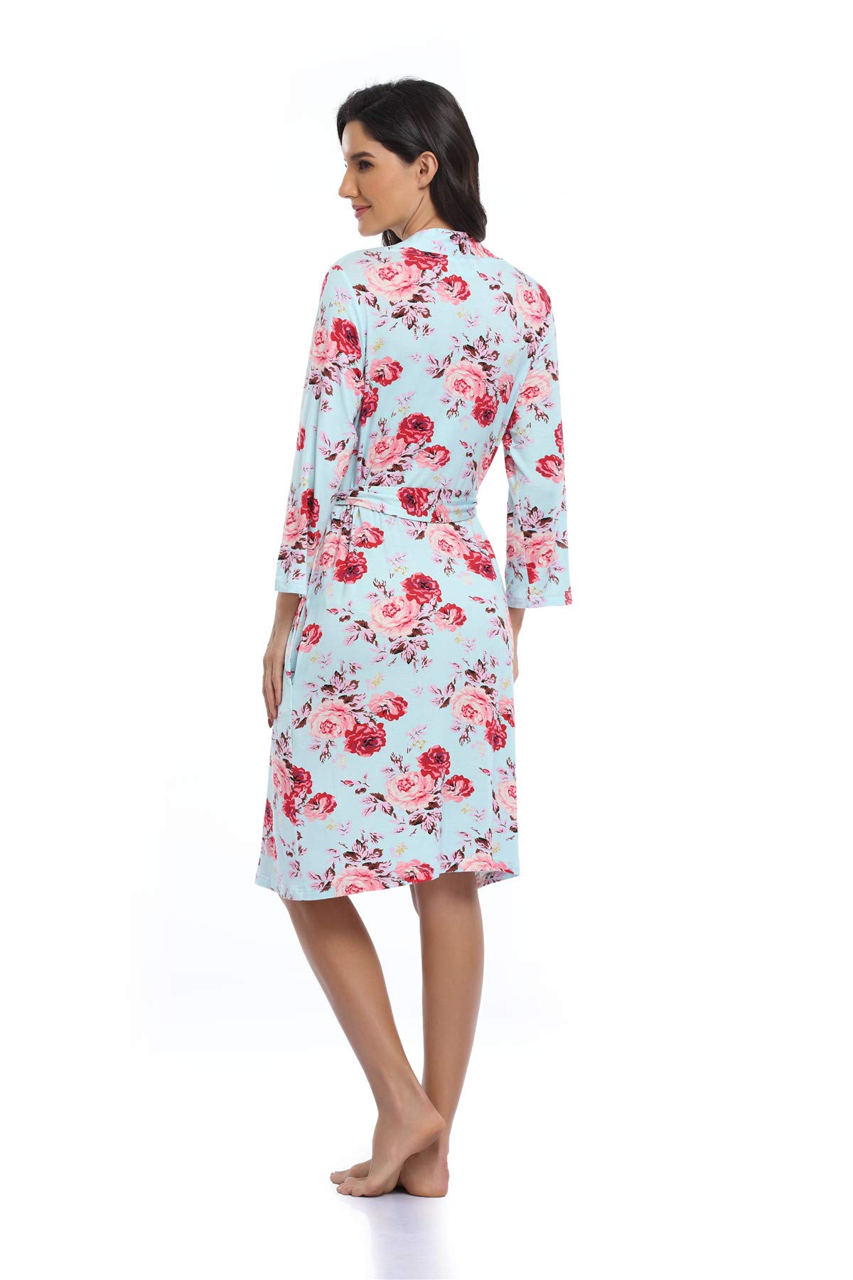 Floral Maternity Robe for Women - Soft Nursing & Delivery Hospital Gown, Comfortable Pregnancy Sleepwear for Breastfeeding, Postpartum Recovery & Relaxing at Home