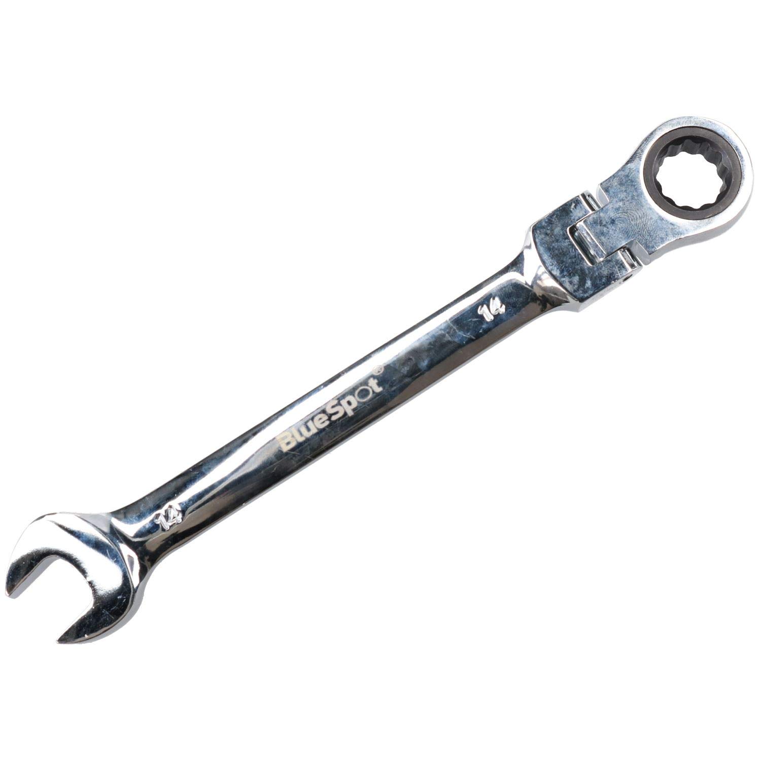 14mm Metric Flexible Head Ratchet Combination Spanner Wrench - 72 Teeth for Automotive Repair, Plumbing & DIY Projects