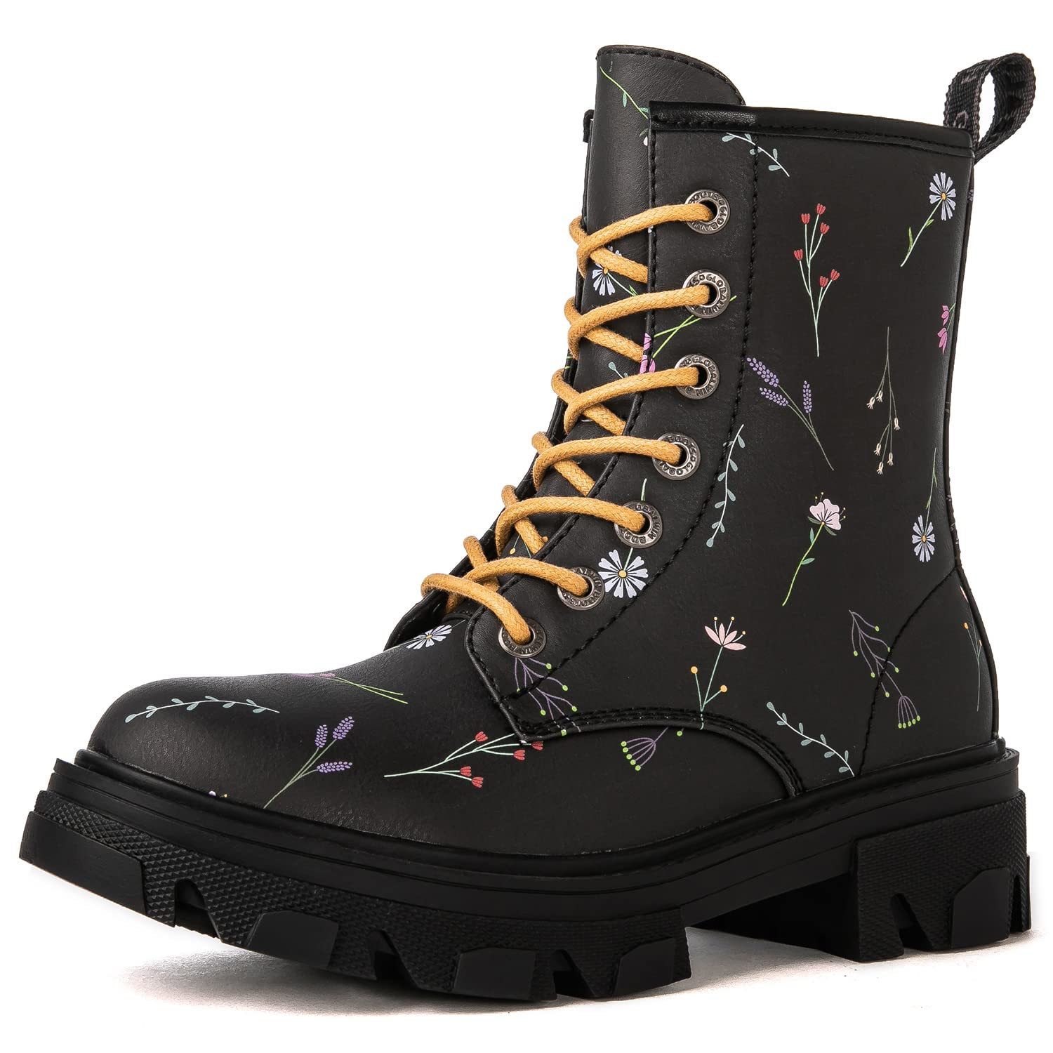 GLOBALWIN Women's Combat Boots - Stylish Lace Up Ankle Booties with Low Heel for Everyday Wear | Perfect for Casual Outfits, Street Style & Fall Fashion
