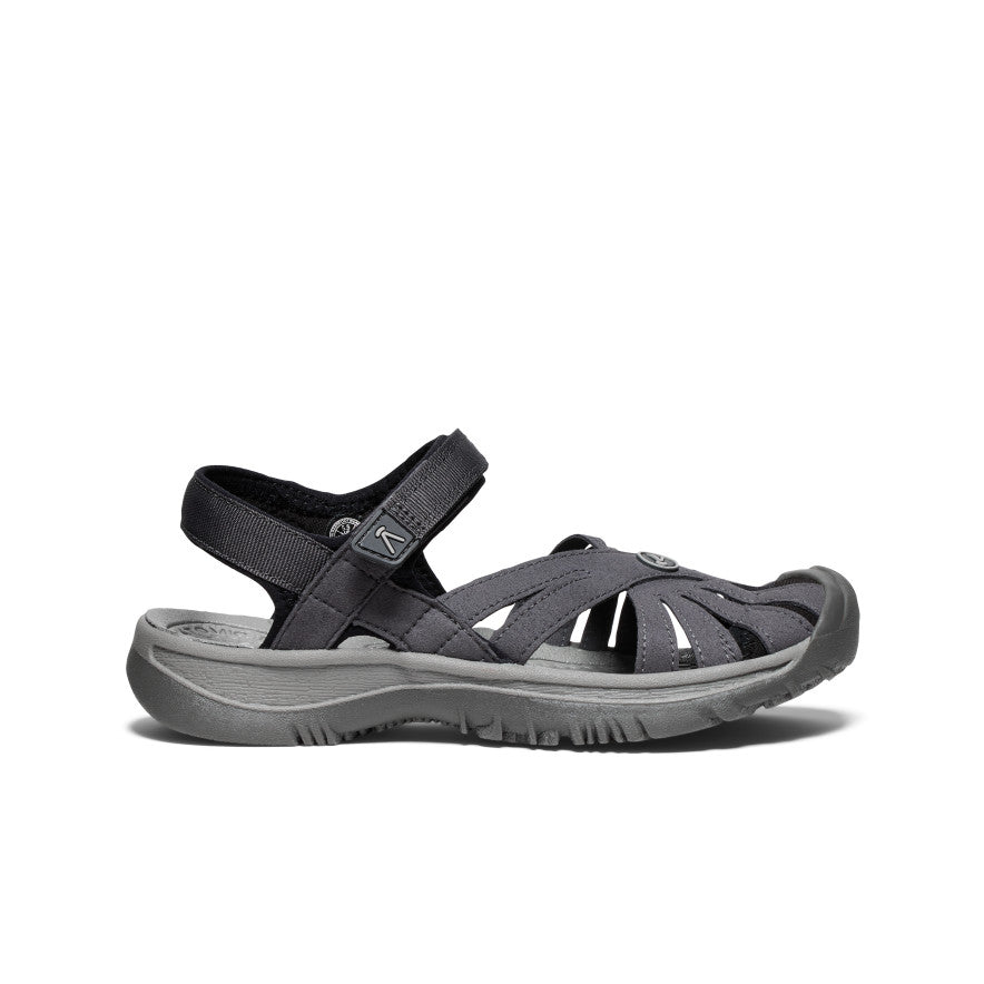 Stylish Women's Rose Sandals with Magnetic Closure - Black | Comfortable Summer Shoes for Beach, Wedding & Casual Outings