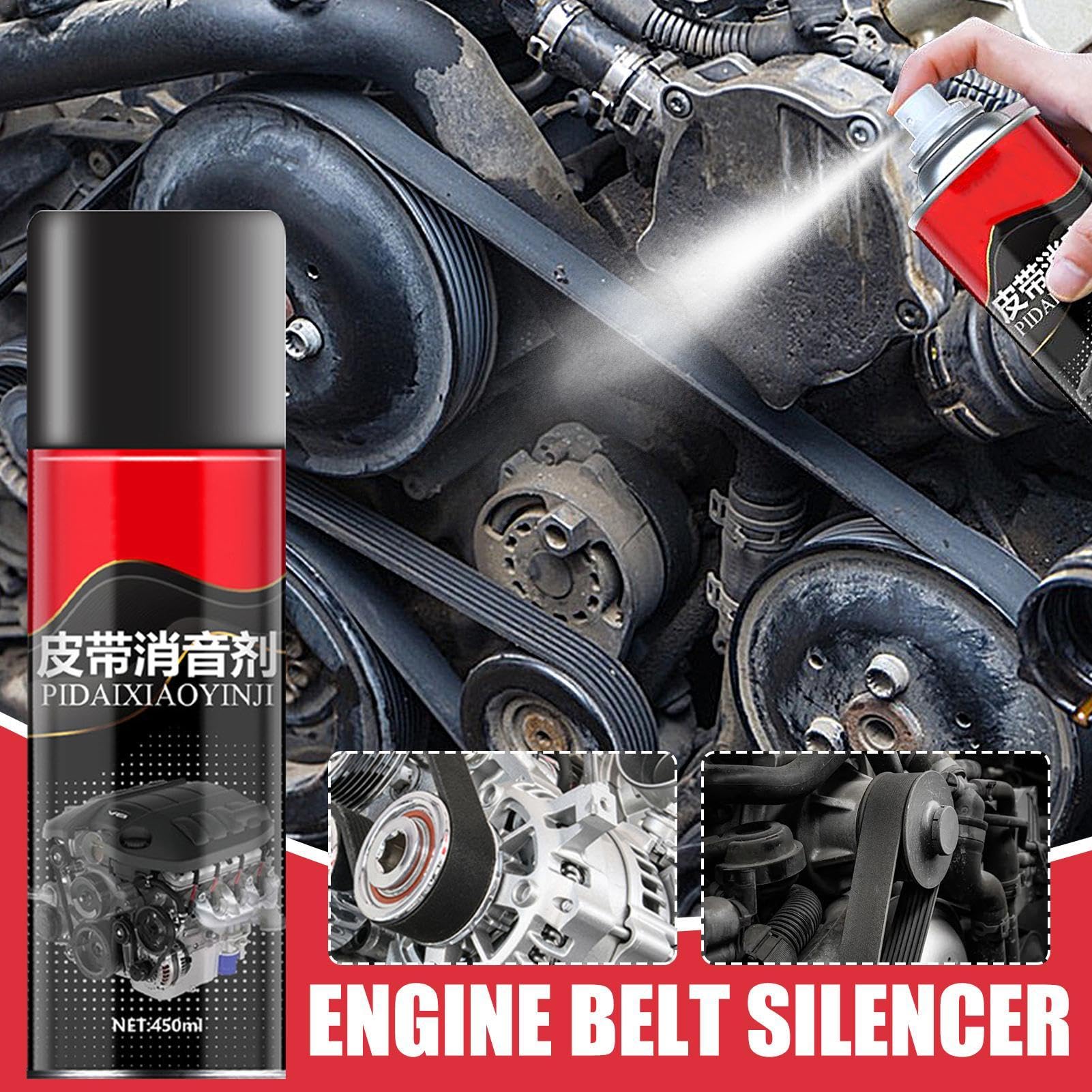 Premium Belt Dressing Spray 450ml - Automotive Belt Noise Reducer & Lubrication Spray | High-Performance Engine Belt Silencer for Smooth, Quiet Operation | Ideal for Car Maintenance, Truck & Heavy Equipment Use in Extreme Temperatures