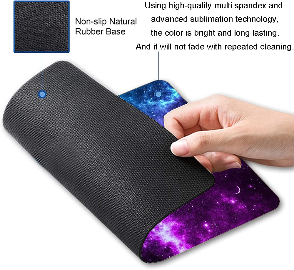 Premium Galaxy Mouse Pad - Custom Cosmic Nebula Design, Non-Slip Rubber Base, Waterproof Office Desk Mat for Laptop & PC, 9.5