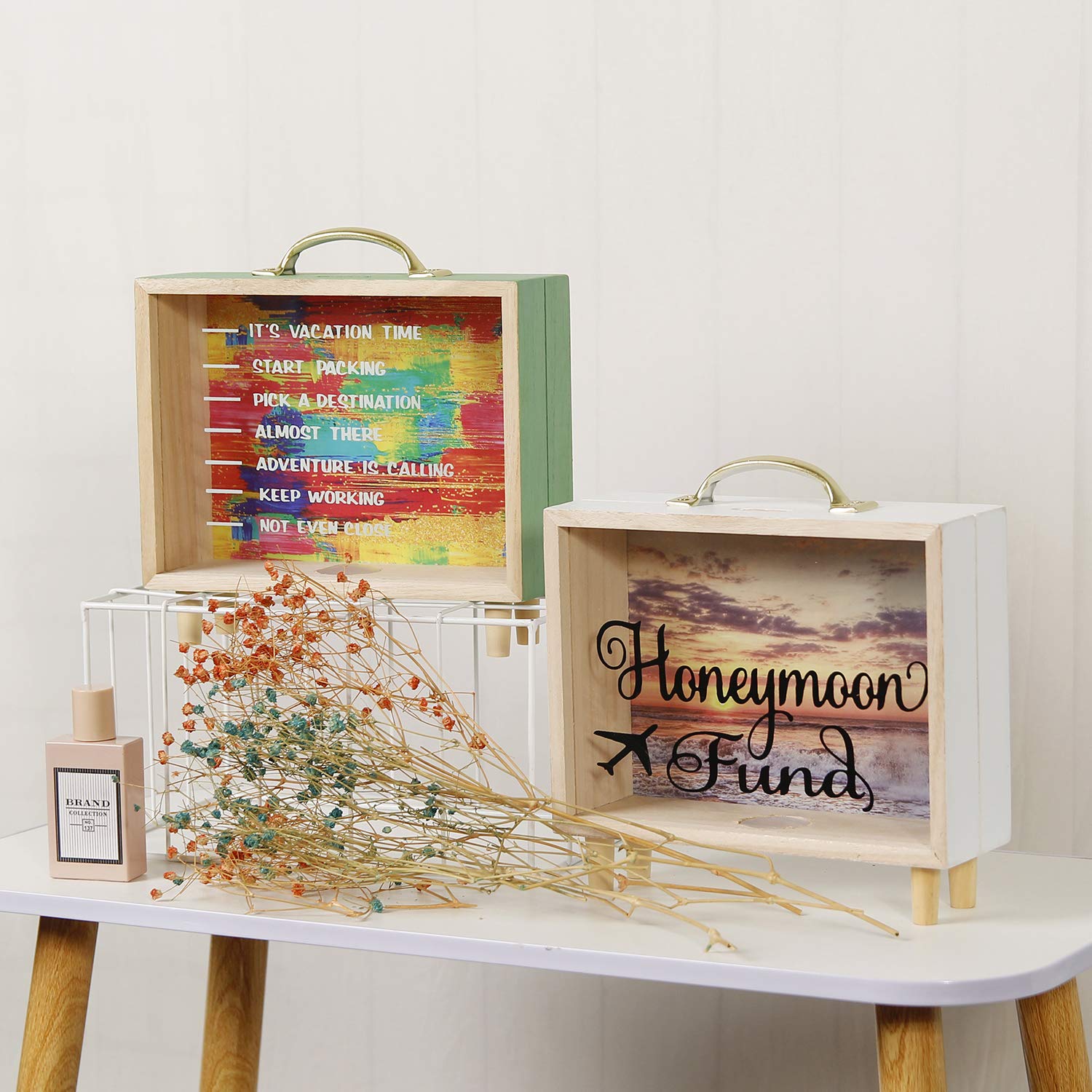 Premium Shadow Box Frame - Wooden Money Box for Wedding & Honeymoon Fund - Perfect for Anniversary Gifts, Baby Showers, and Memory Keepsakes