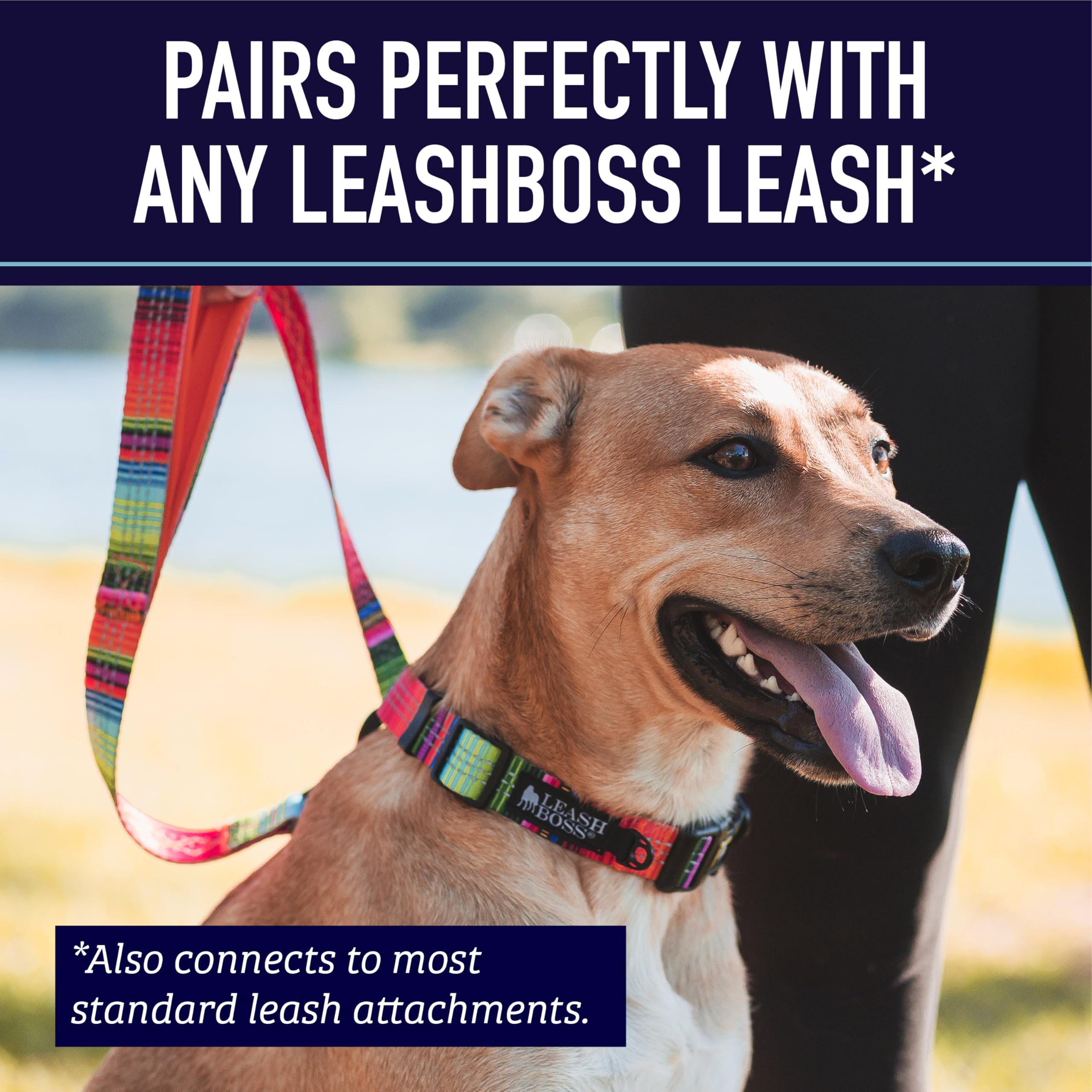 Leash Boss Martingale Dog Collar with Steel Chain & Reflective Nylon - Adjustable No-Pull Training Collar for Small, Medium & Large Dogs | Perfect for Walking, Training & Outdoor Adventures