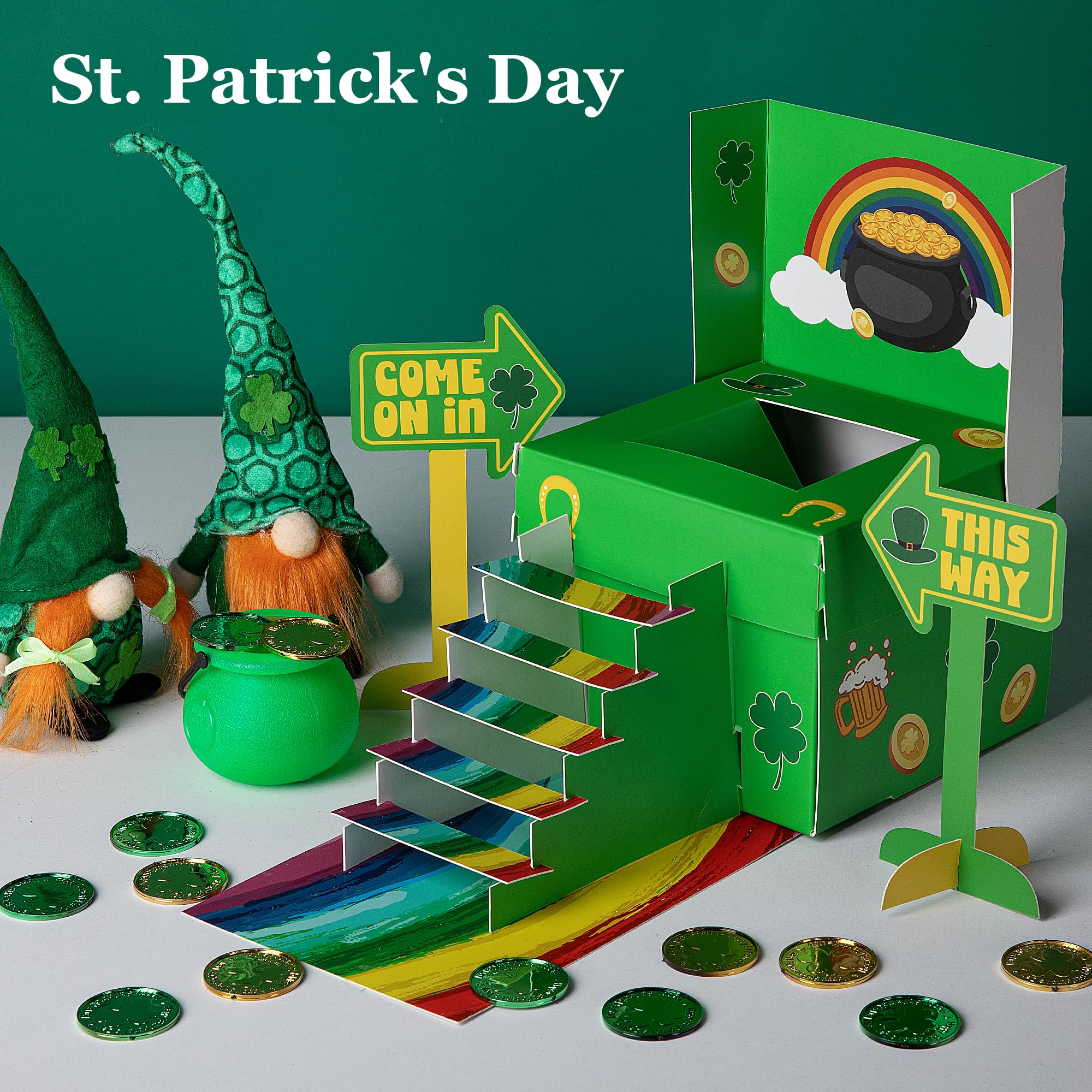 RunNico St. Patrick's Day Leprechaun Trap Kit - DIY Craft for Kids, Classroom & Home Party - Rainbow Themed St Patricks Day Decorations to Catch a Leprechaun - Perfect for School Activities & Family Fun