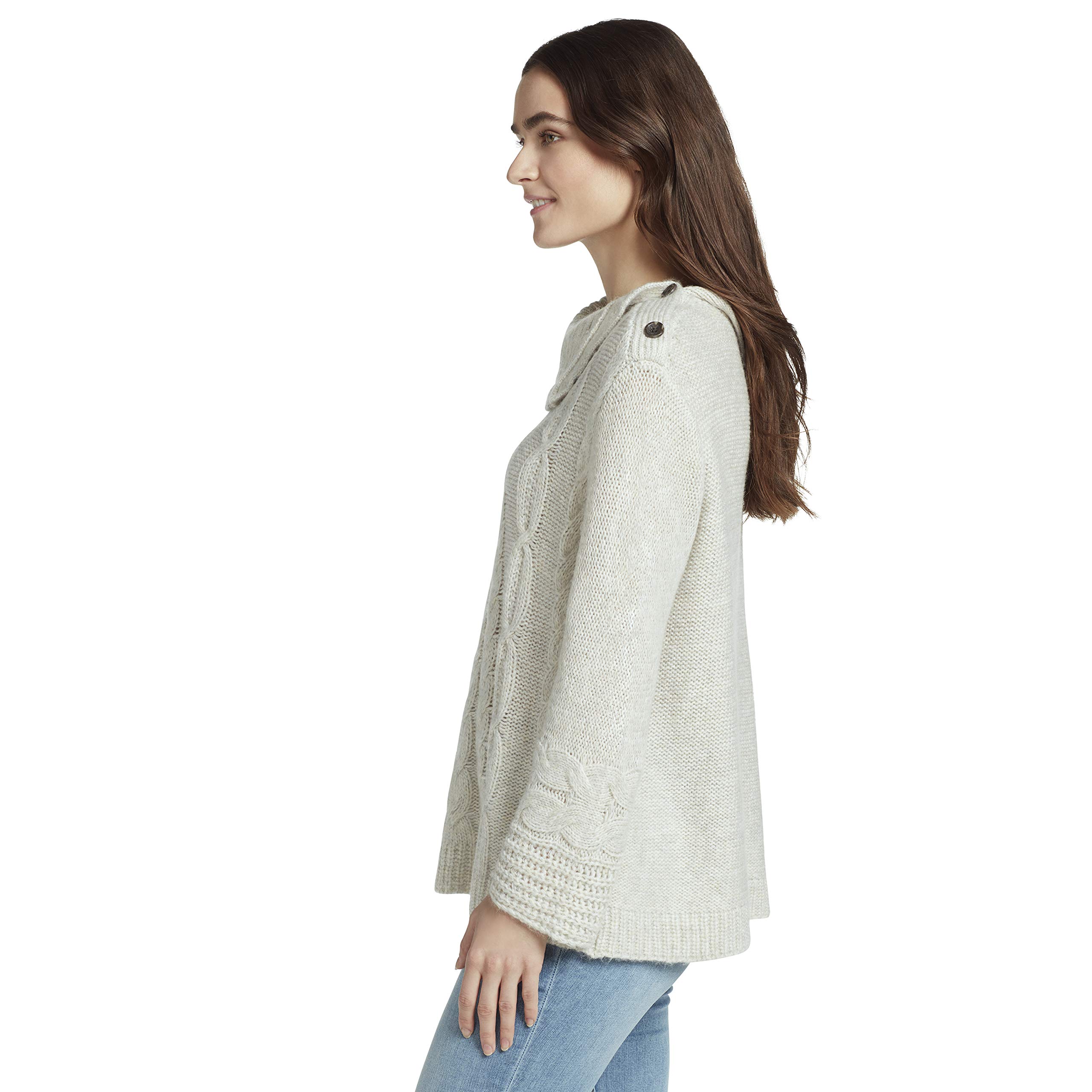 Vintage American Blues Women's Joelie Cable Knit Turtleneck Sweater - Cozy Winter Pullover for Casual Outfits & Holiday Gatherings