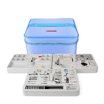 Janome 9mm Presser Foot Storage Case - Blue Sewing Machine Accessory Organizer for Quilting & Crafting