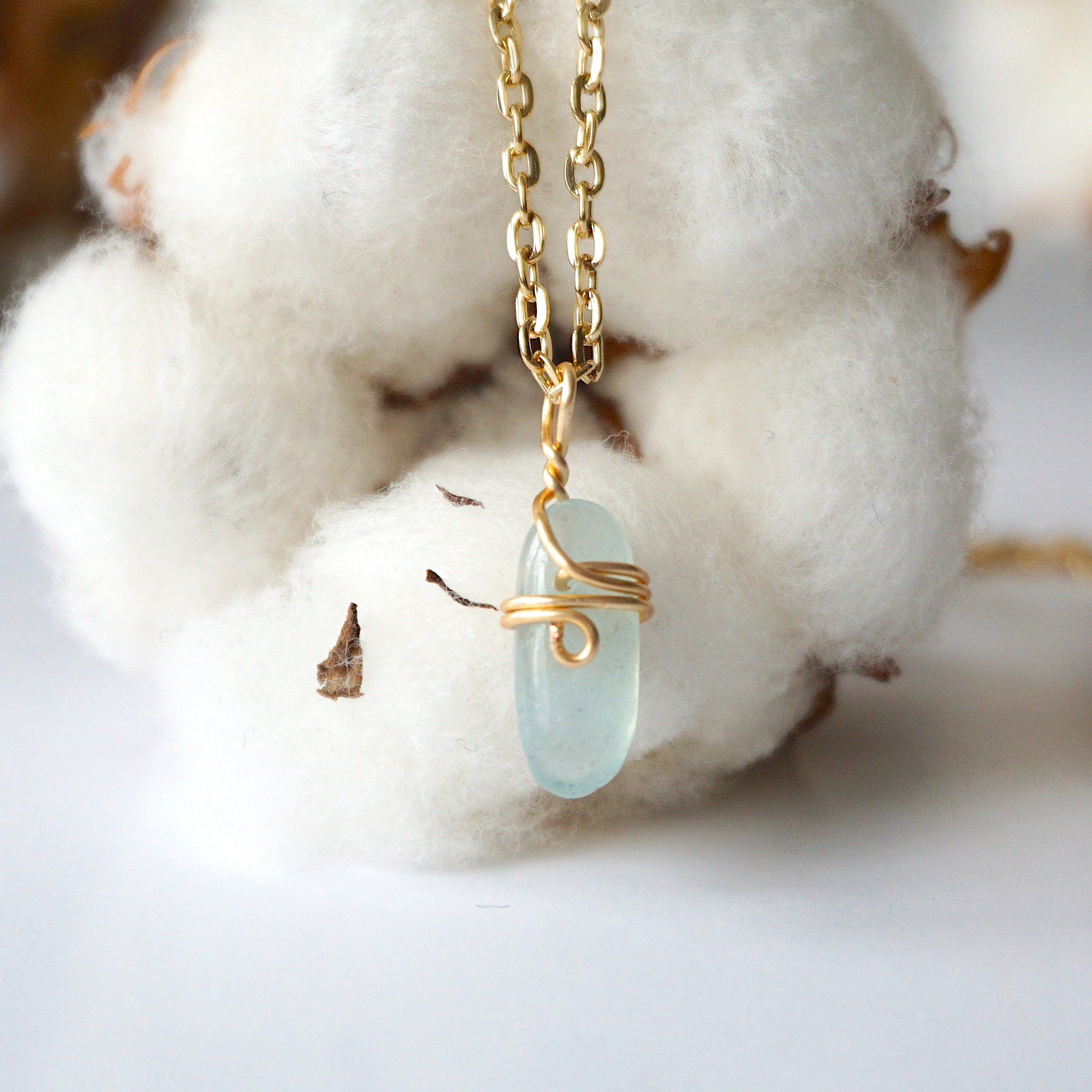 Elegant Aquamarine Charm Necklace - 14K Gold Plated Pendant for Women - Perfect for Birthdays, Anniversaries & Everyday Wear