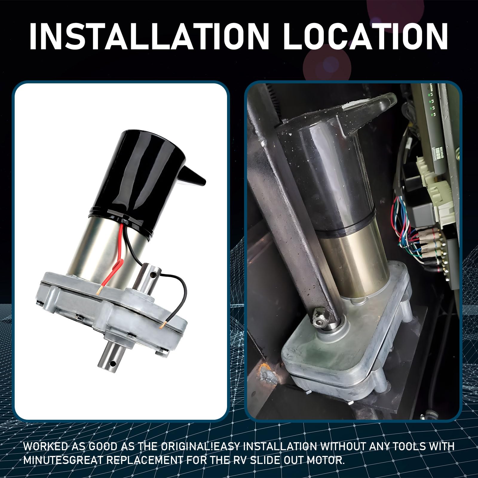 Power Gear RV Slide Out Motor - 12V Replacement Gearbox Motor (PN 523900, 521976, 524327, 522967, 52398) - Compatible with RV Slide-Out Systems for Smooth Operation