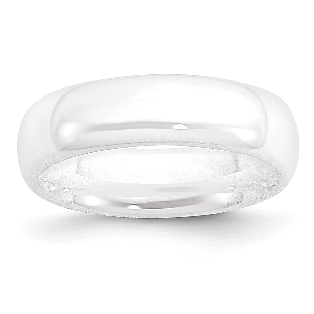ICE CARATS 6mm Ceramic White Band Ring for Men - Classic Domed Wedding Ring, Fashion Jewelry Gift for Dad, Husband & Him - Perfect for Weddings, Anniversaries & Special Occasions