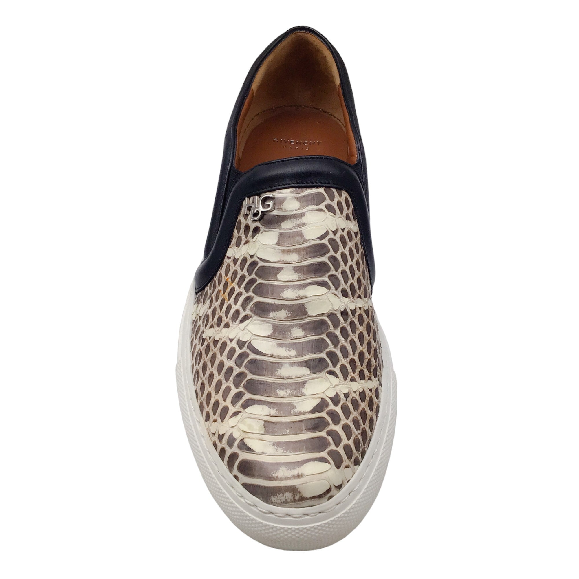Givenchy Brown & Black Snake Print Slip-On Sneakers for Men - Luxury Casual Shoes for Streetwear & Everyday Wear