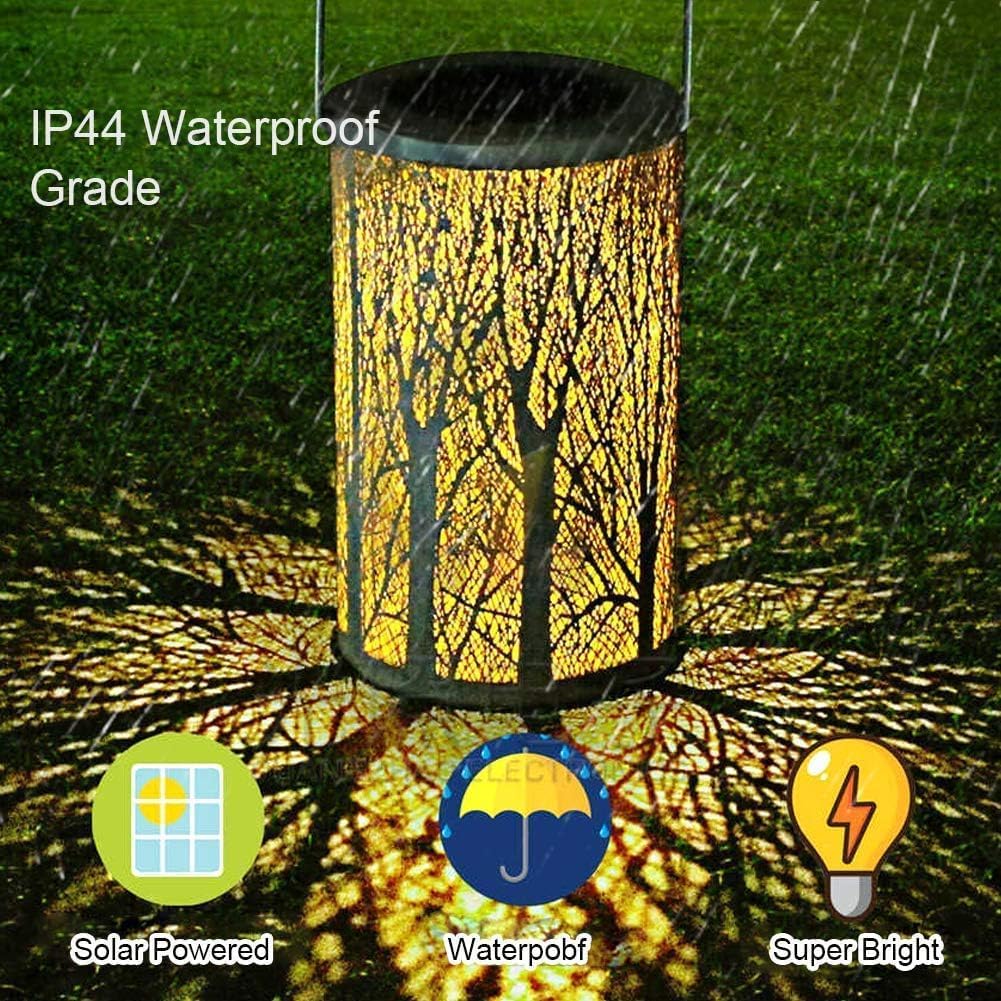 Solar Powered Outdoor Garden Lights - Waterproof Hanging Metal Landscape Lights for Patio, Courtyard, Table & Party Decor | Energy Saving Solar Lighting for Backyard, Pathway & Outdoor Decoration