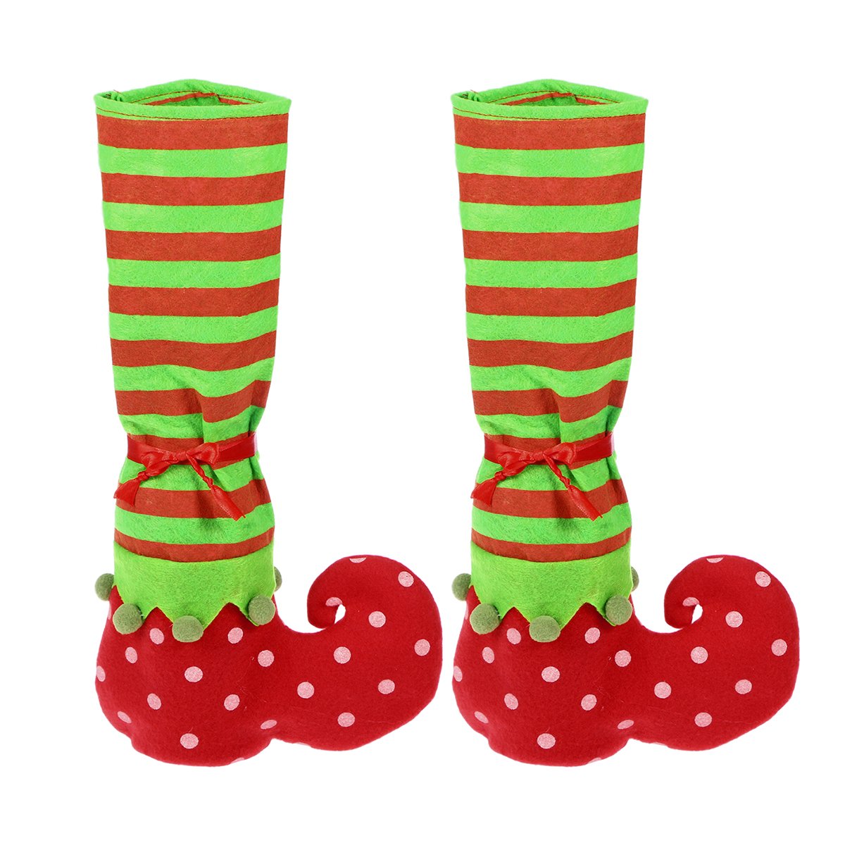Amosfun Pair of Christmas Table Leg Covers - Elf & Elves Feet Shoes for Holiday Party Decorations | Perfect for Christmas Dinner, Office Party & Festive Home Decor