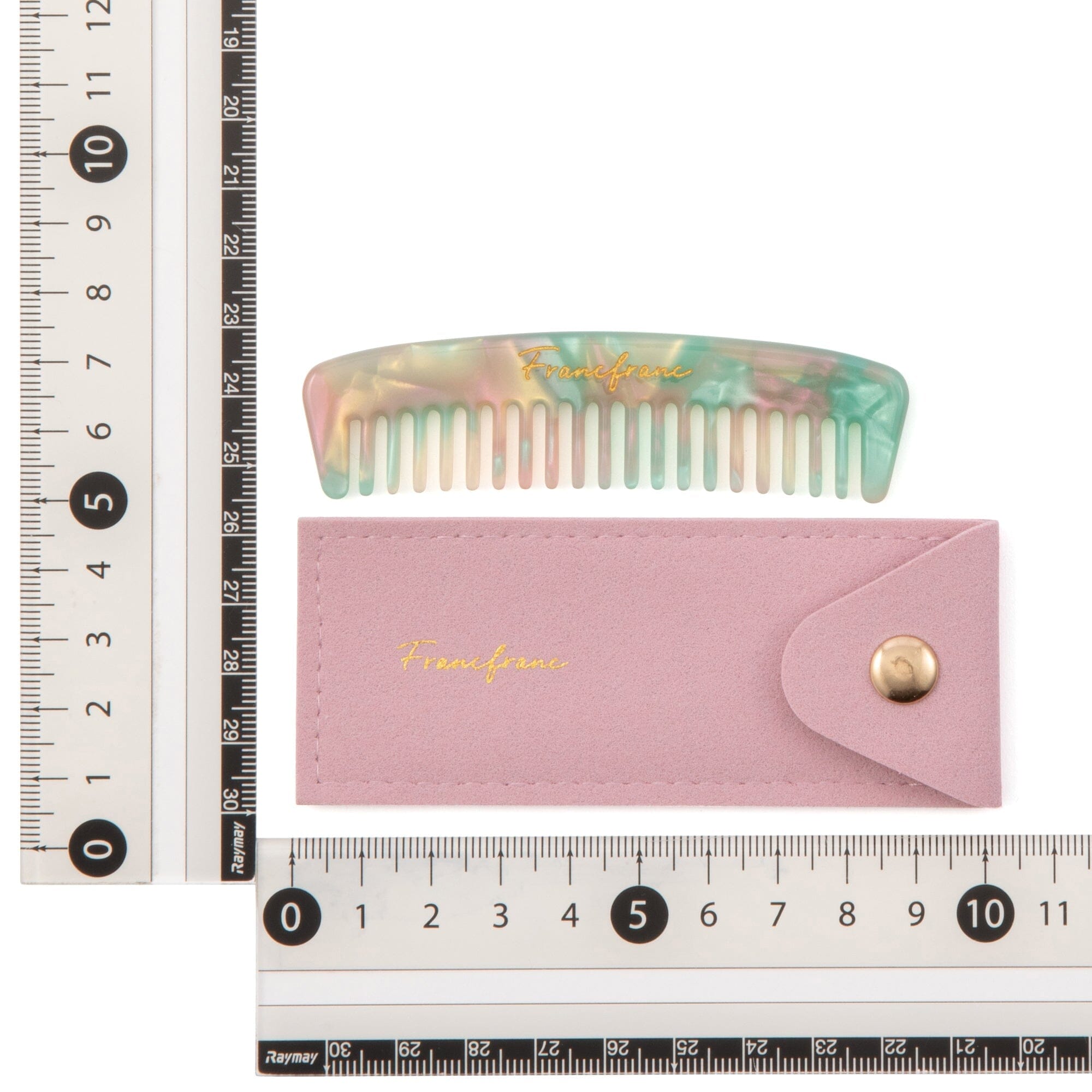 Portable Compact Comb with Pouch - Light Green | Travel-Friendly Hairbrush for On-the-Go Styling, Gym, Office & Travel Essentials