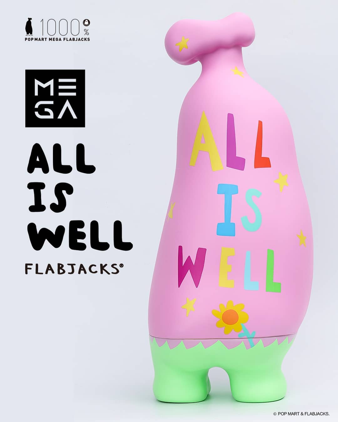 POP MART MEGA Reserve Series 1000% Flabjacks All Is Well Limited Edition Vinyl Figure - Collectible Art Toy for Display & Home Decor | Perfect for Anime Fans, Gift Giving & Office Desk Decoration