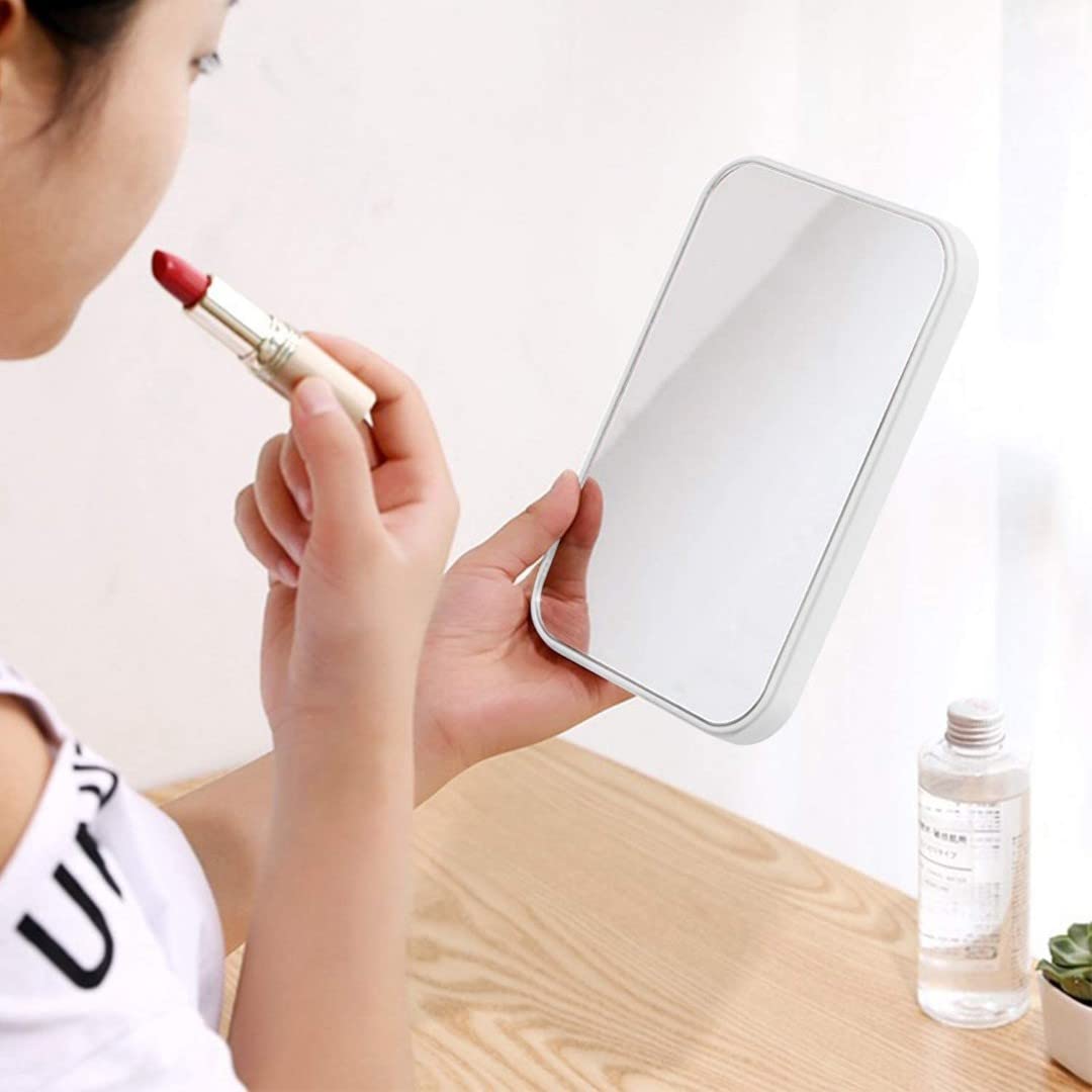VELINEX Foldable Makeup Mirror - Portable Desktop Vanity Mirror for Bathroom & Bedroom - Light Blue