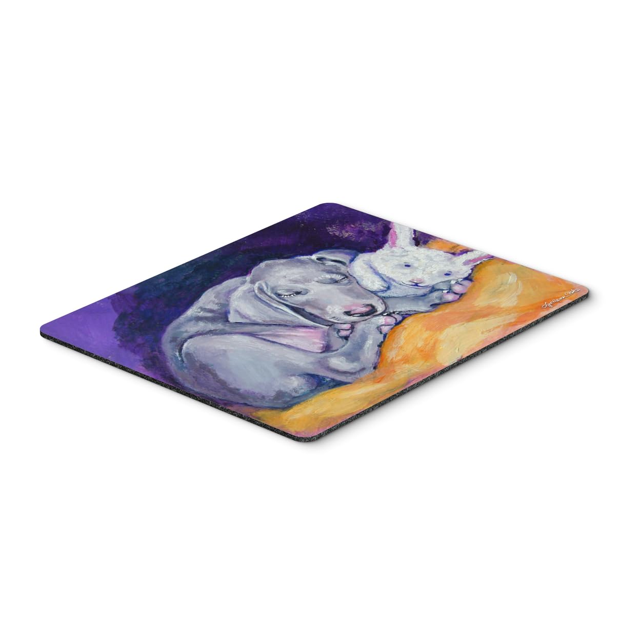 Weimaraner Snuggle Bunny Mouse Pad & Hot Pad - Washable Large Mouse Mat for Home Office, Gaming, Working, Computers & Laptops - Perfect Desk Accessory for Work & Play
