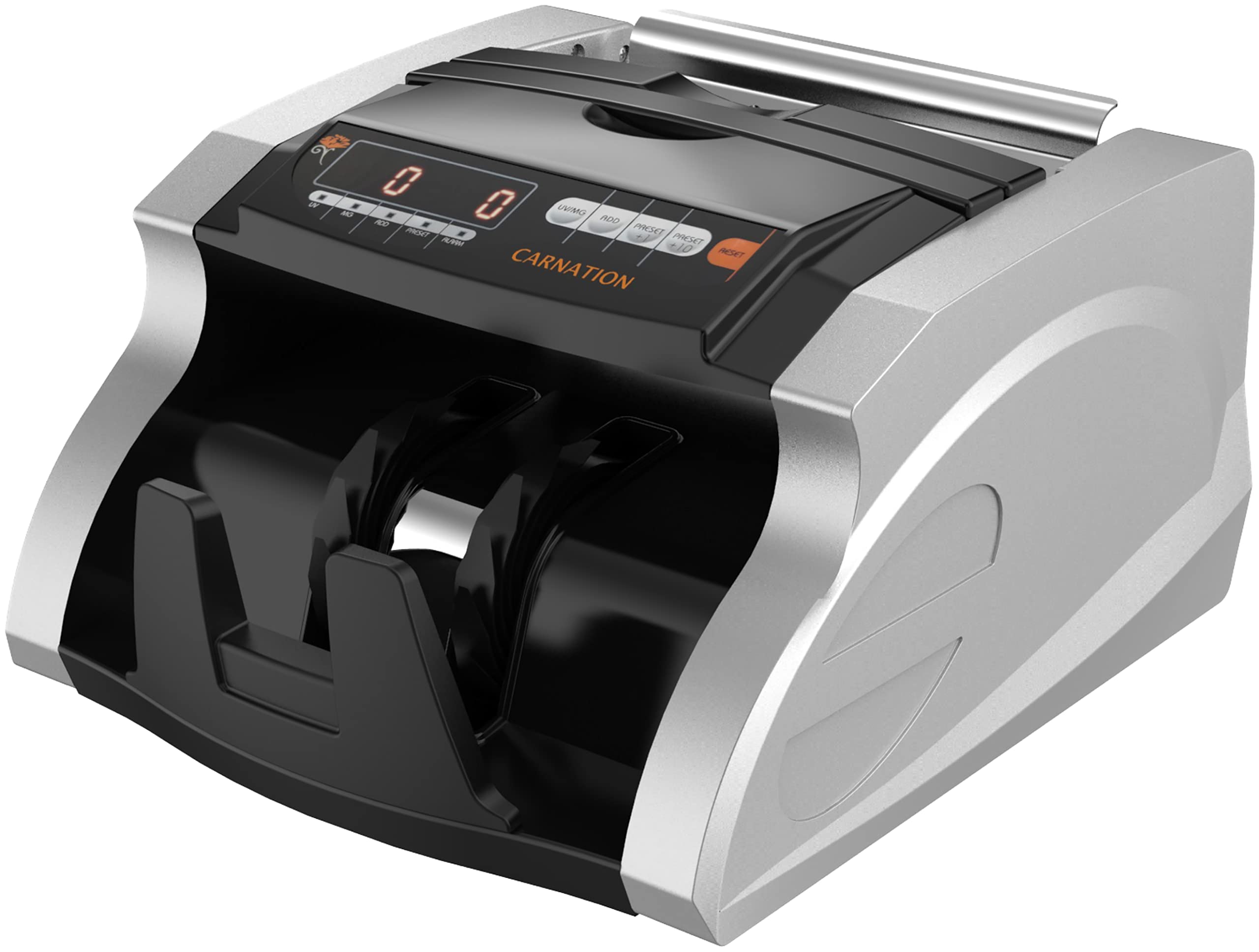 Carnation CR180 Money Counter Machine with UV/MG/MI Counterfeit Detection - Multi-Currency Bill Validator for USD, EUR, MXN - Includes 3 Banknote Tester Pens for Cash Handling Businesses, Retail Stores & Banks