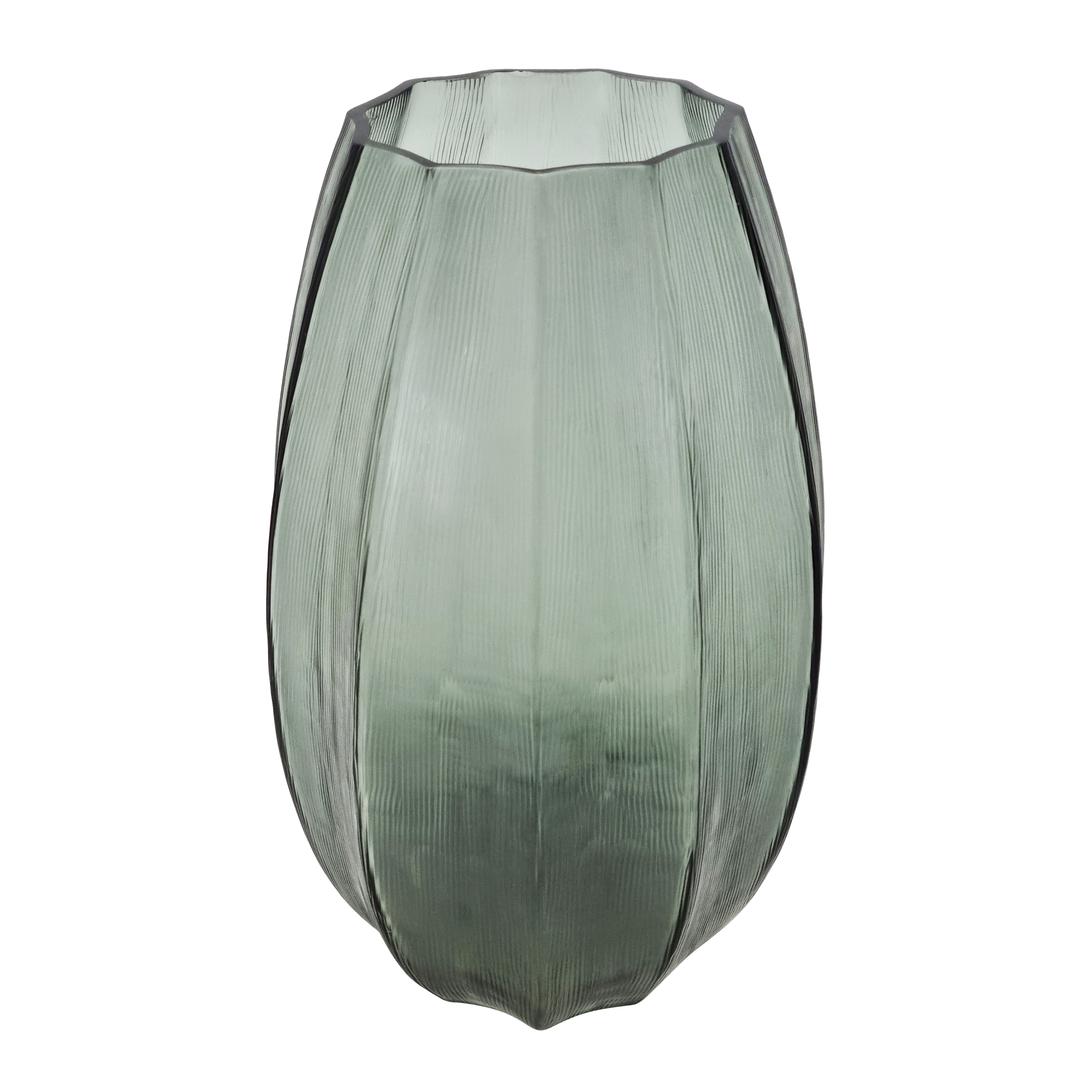 Premium Diana Glass Vase - Large 25x40cm (10x16 inches) Handmade Seaweed Design - Elegant Home Decor for Living Room, Wedding Centerpiece, and Luxury Gift Idea