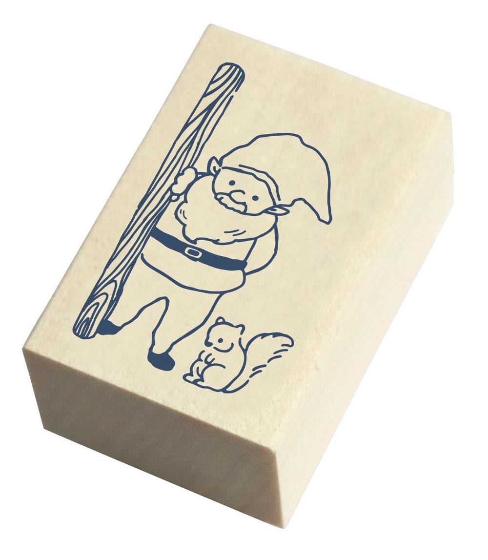 Beverly Companion Rubber Stamp - Gnome & Squirrel Design for DIY Crafts, Scrapbooking & Card Making | Whimsical Handmade Gift Idea