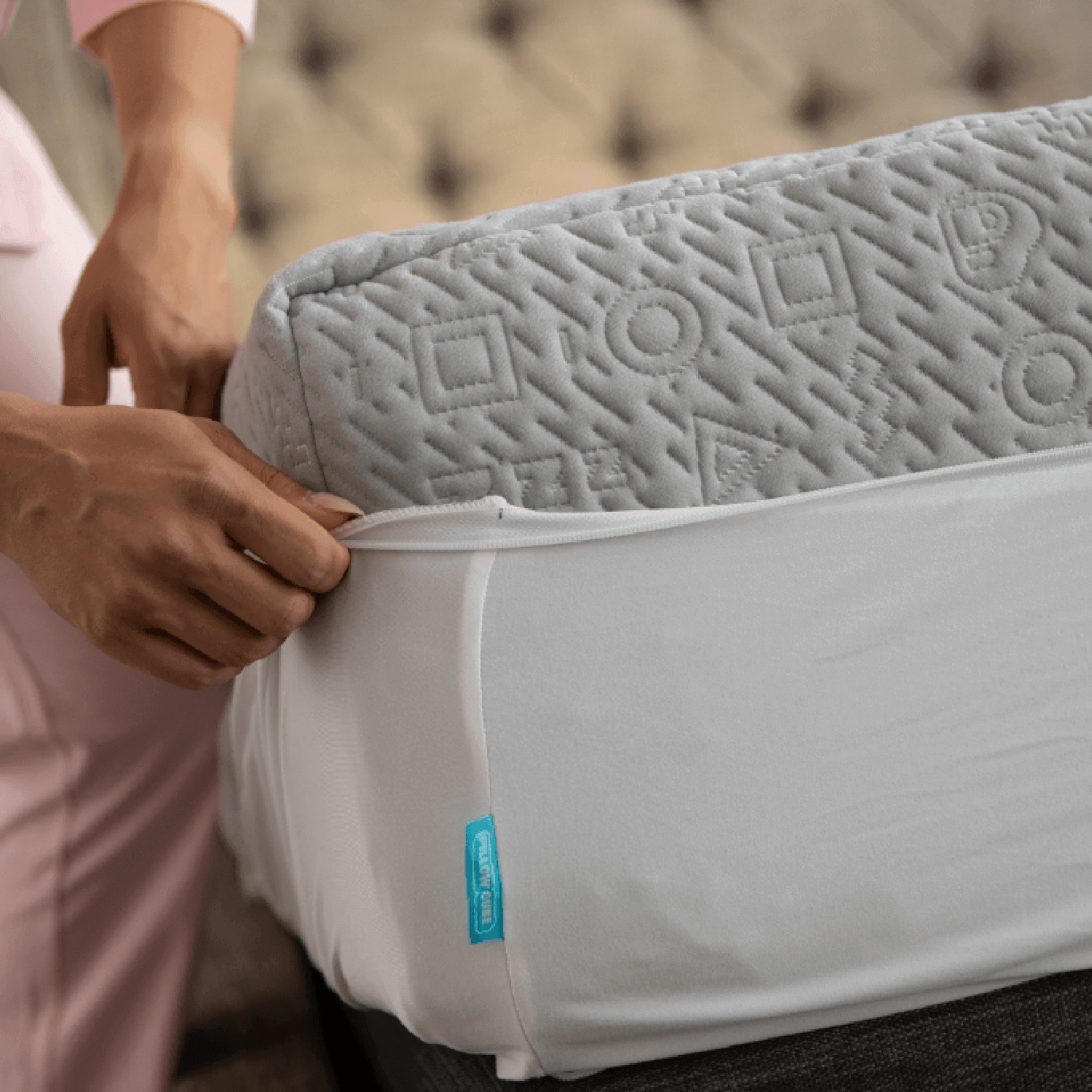 ZipFit Cooling Mattress Protector - Breathable & Waterproof Queen Size Bed Cover for Hot Sleepers | Perfect for Summer Nights & Temperature Regulation