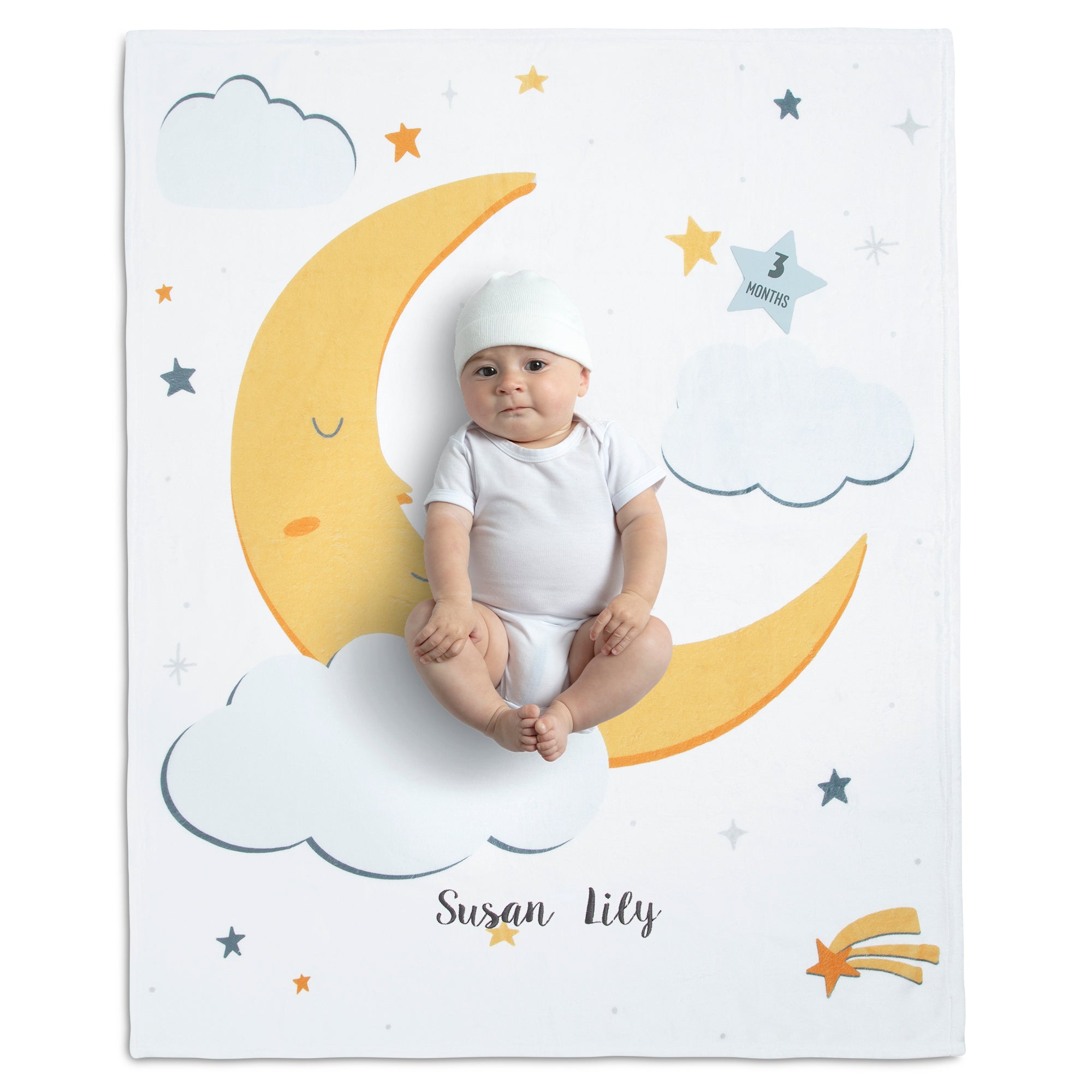 Personalized Milestone Baby Blanket - Custom Name & Date - Soft & Cozy Newborn Keepsake - Perfect for Baby Showers, Christenings & First Birthday Gifts