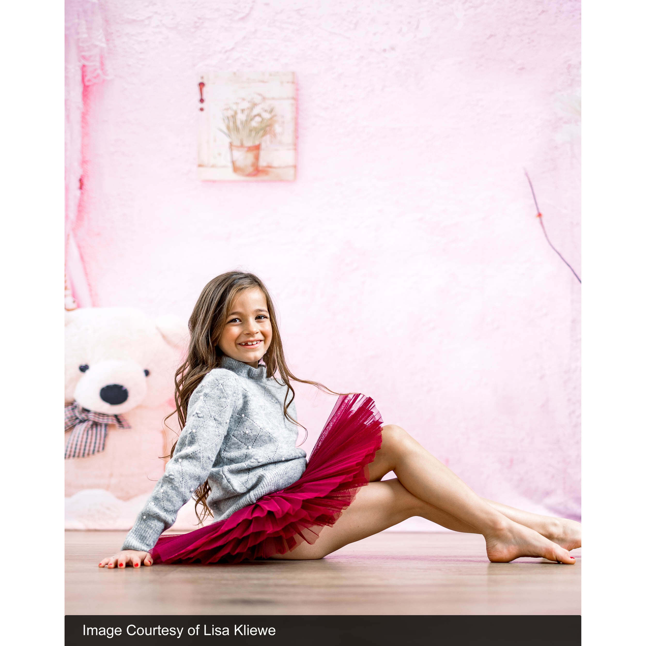 Pastel Pink Photography Backdrop 3x4m with White Bear - Baby Shower, Newborn Photo Shoot, Birthday Party Decor (Baby Design 1) | High Quality Vinyl Background for Professional Photography - CLEARANCE SALE