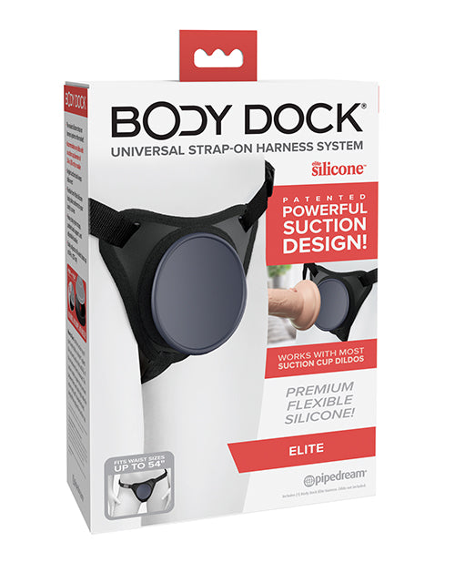 Body Dock Elite Strap On Harness - Adjustable Black & Blue Adult Toy for Couples Play - Perfect for Role Play, BDSM & Intimate Bonding