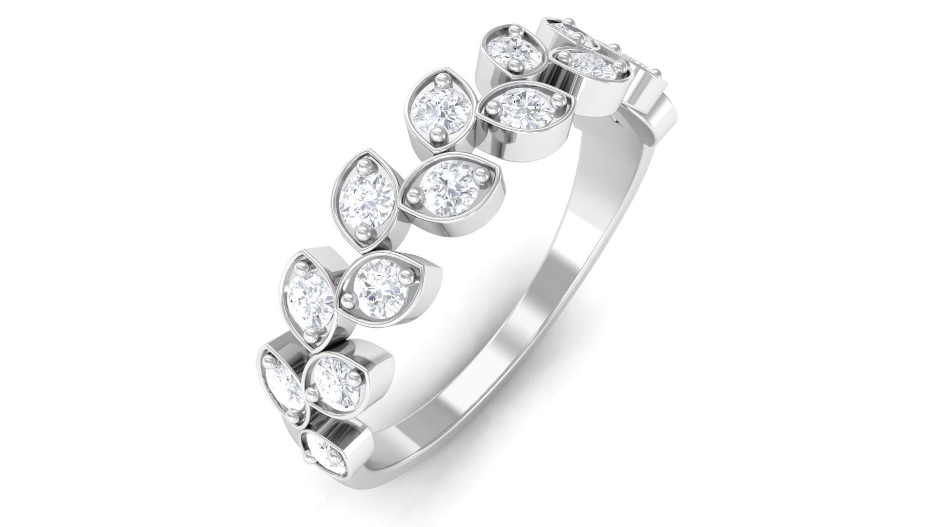 1/2 CT Diamond Half Eternity Ring for Women - 14K Solid Gold Wedding Band, Anniversary Gift, Engagement Jewelry - Perfect for Bridal Sets, Valentine's Day & Special Occasions