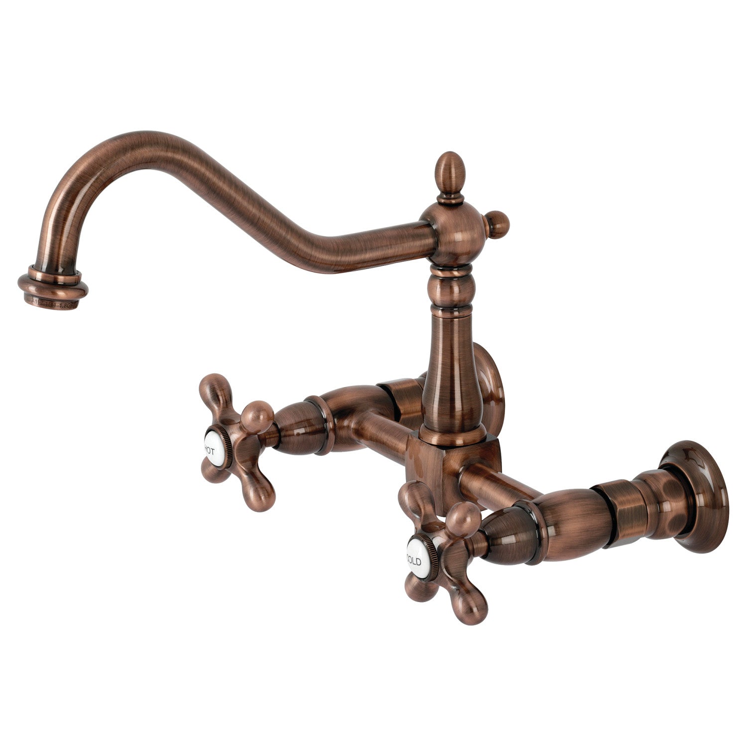 Heritage Wall Mount Kitchen Faucet - Brushed Nickel Pull Down Sprayer, High Arc Commercial Style for Farmhouse Sink - Perfect for Modern Kitchens, Restaurants & RV Use
