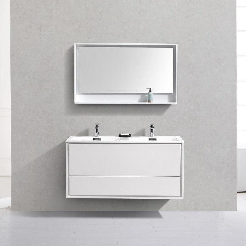 KubeBath 48 Inch Modern Wall Mount Bathroom Vanity - Sleek Contemporary Design with Multiple Color Options - Perfect for Small Bathrooms, Powder Rooms & Master Bath Remodels