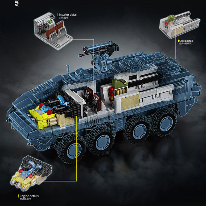 12GO 96006 Stryker X Armored Vehicle - 1:35 Scale Military Model Kit for Collectors & Hobbyists - Perfect for Dioramas, Wargaming & Display