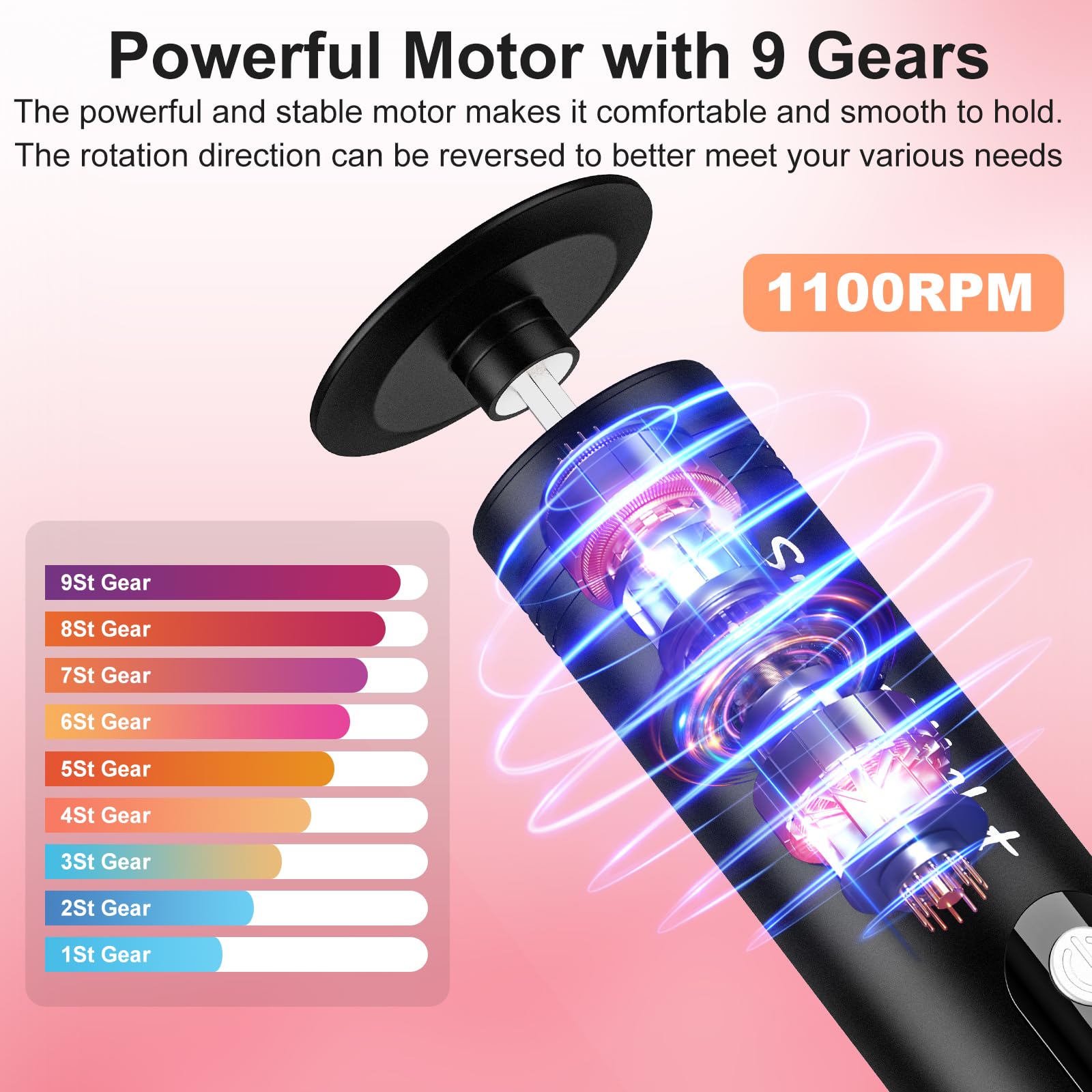 Electric Foot Callus Remover & Nail Grinder - 2 in 1 Cordless Rechargeable Pedicure Tool with Digital Display, 9 Adjustable Speeds for Dead Skin Removal - Perfect for Home Pedicures & Foot Care (Black)