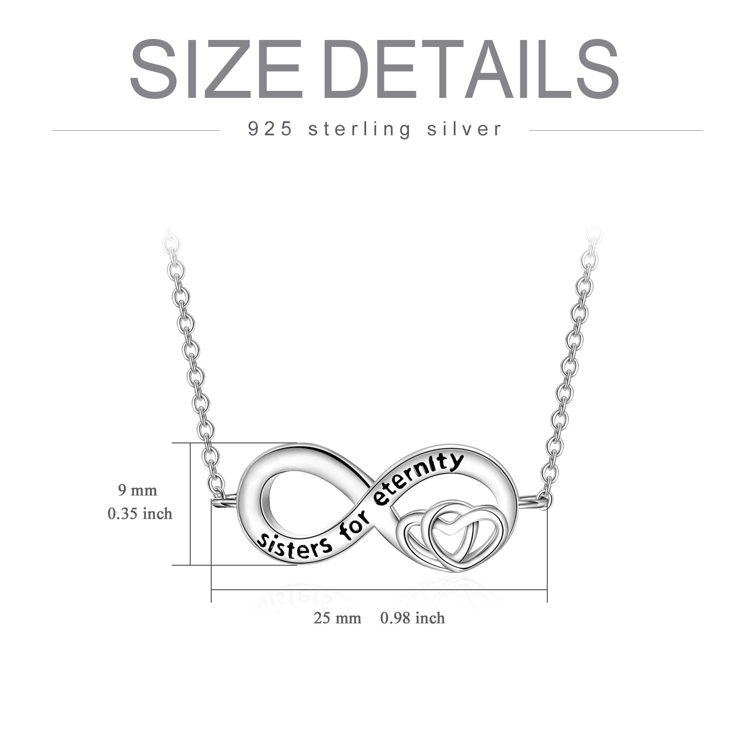 SOULMEET Sterling Silver Sisters Forever Necklace - Meaningful Jewelry Gift for Sister | Christmas, Birthday & Special Occasion Present | Perfect for Sister's Day, Graduation & Family Bonding