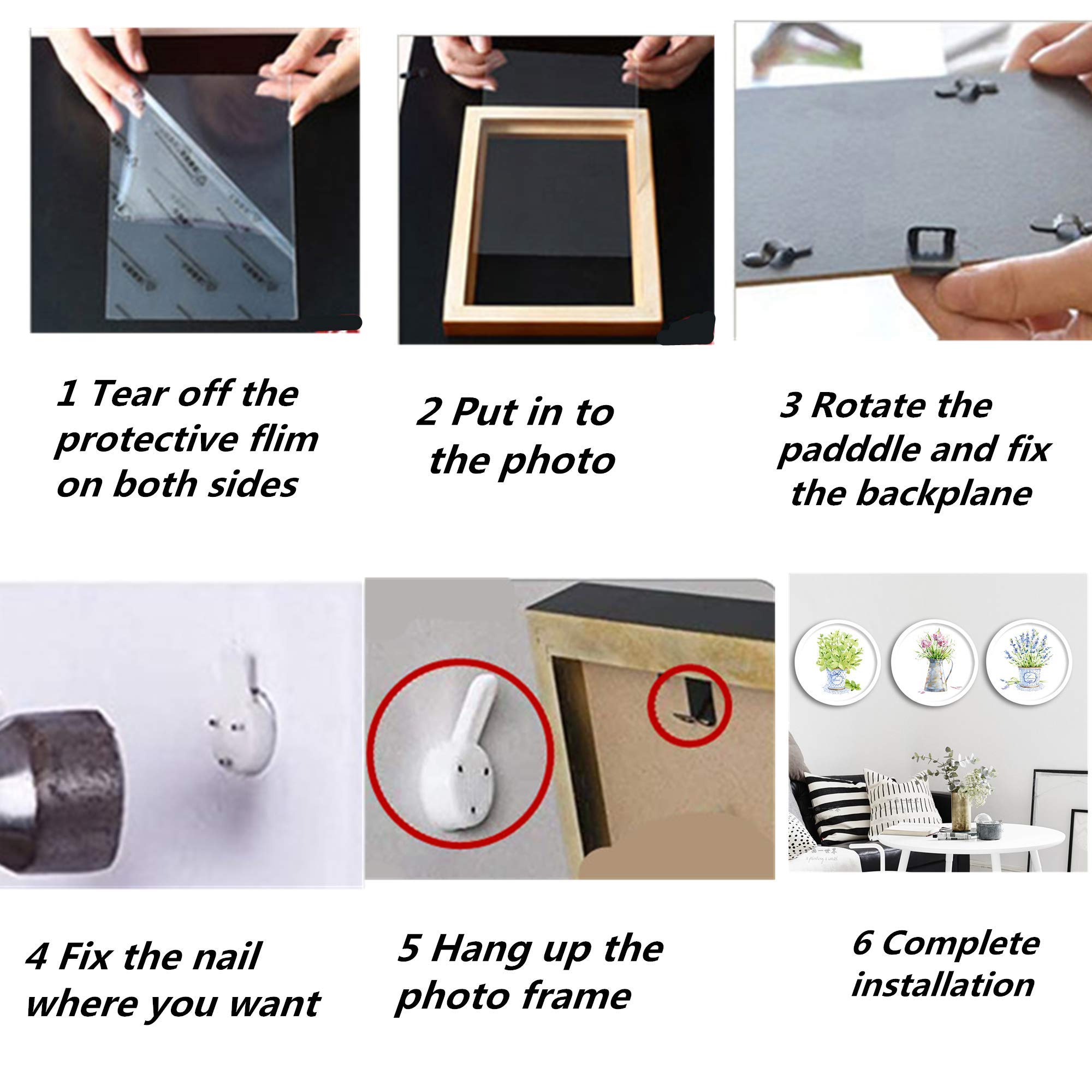 8 Inch Round Wooden Photo Frame - Black Wall Hanging Picture Frame for Home & Office Decor | Perfect for Family Photos, Wedding Pictures, and Artwork Display