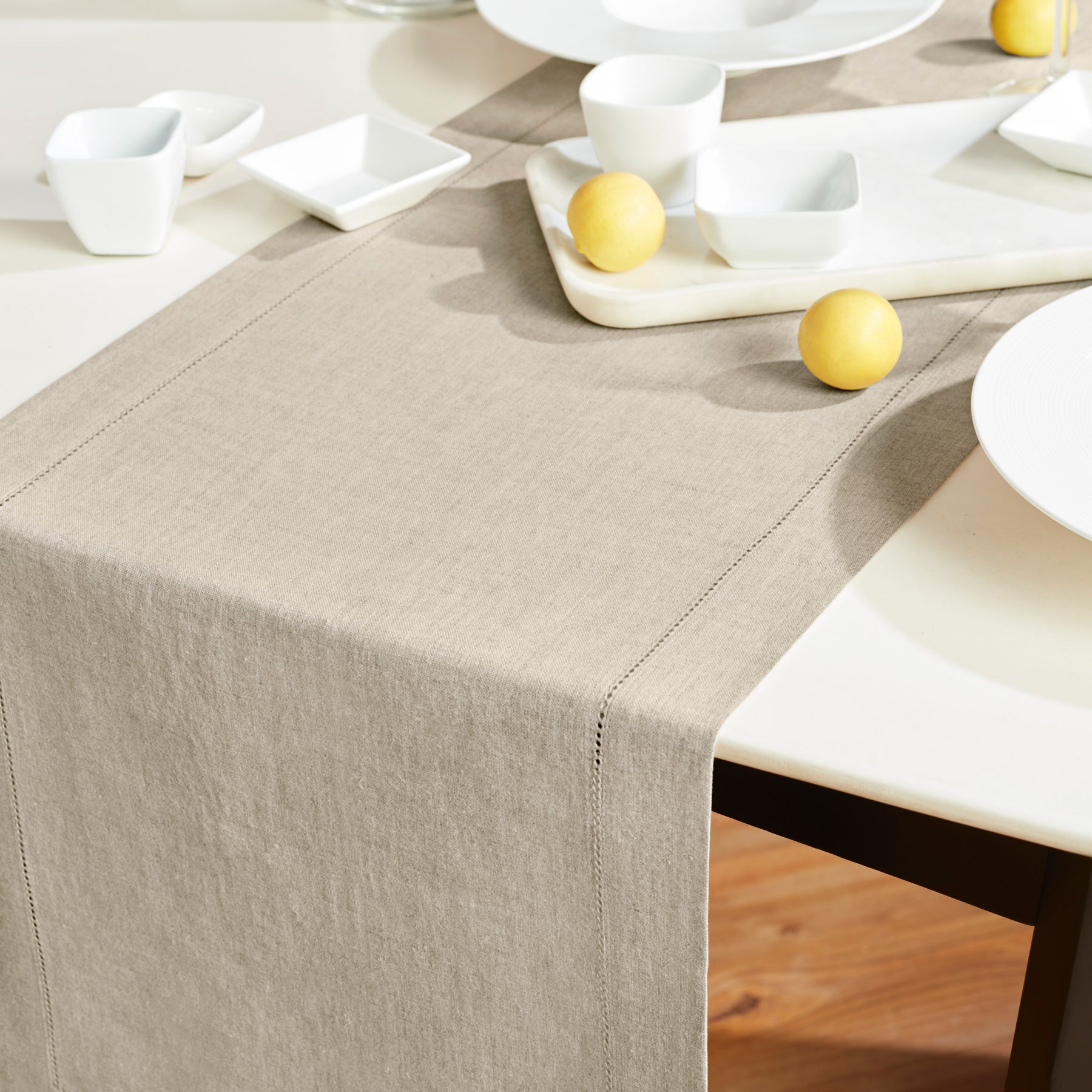 Sonoma Hemstitch Table Runner - Elegant Linen Table Decor for Dining & Special Occasions | Perfect for Weddings, Holidays & Home Decor
