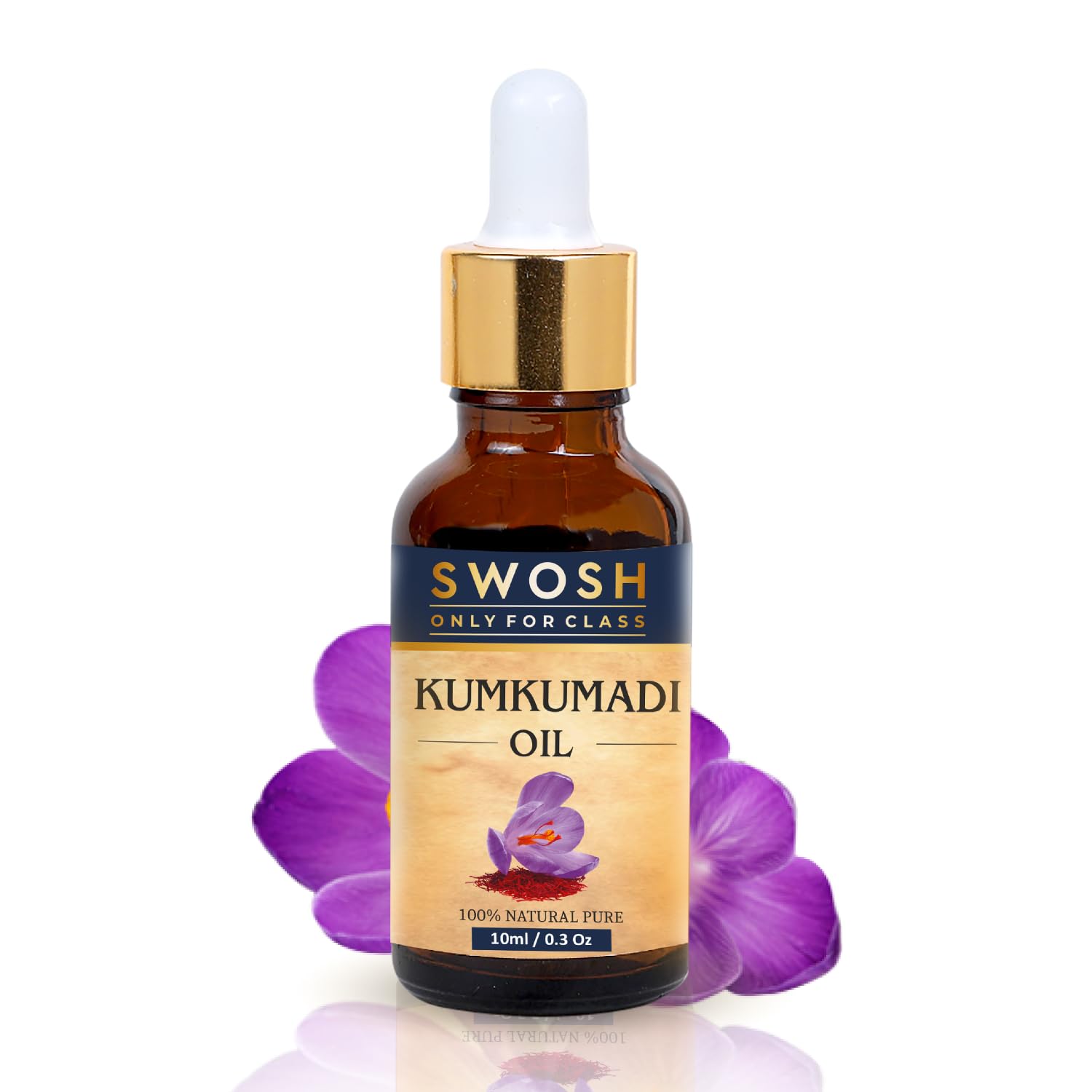 SWOSH Ayurveda Kumkumadi Tailam - 100% Vegan Saffron Face Oil for Glowing Skin (10ml) | Chemical-Free Skin Repair & Revitalization | Perfect for Nighttime Skincare & Anti-Aging Routine