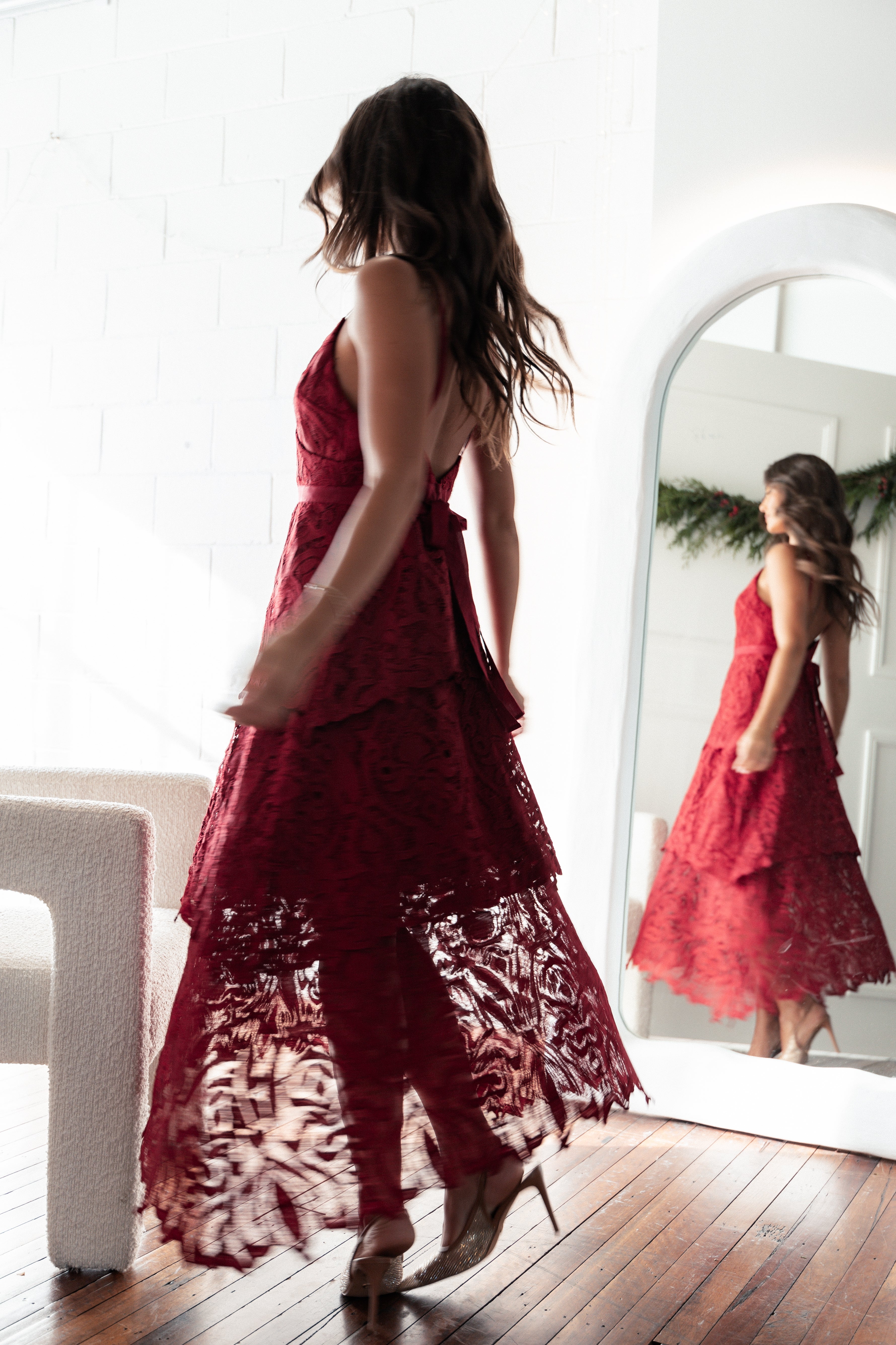 Elegant Red Elijah Maxi Dress for Women - Flowy Long Summer Dress with Side Slits | Perfect for Beach Vacations, Date Nights & Special Occasions