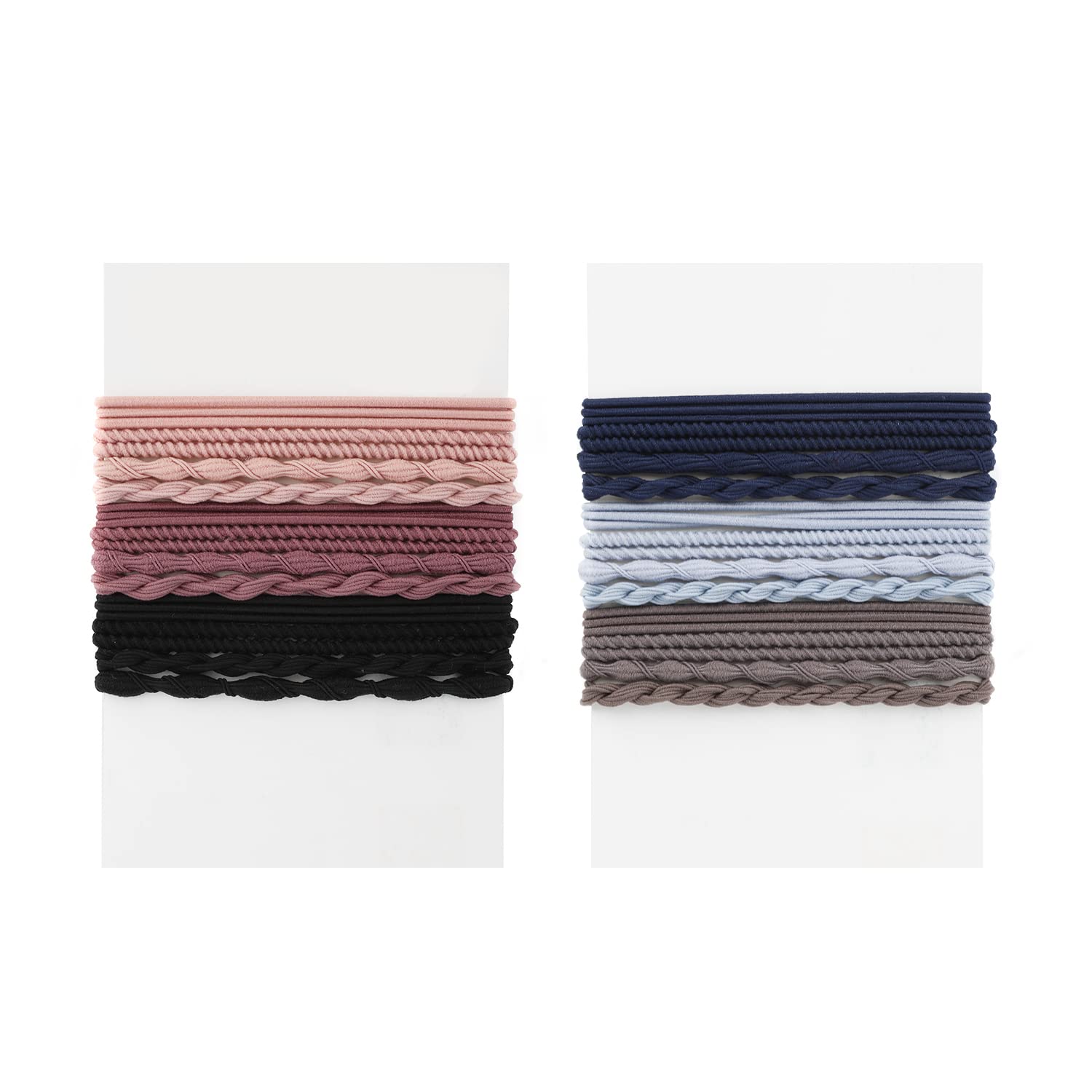 24pcs Boho Hair Ties Set - 4 Styles Elastic Hair Tie Bracelets for Women & Girls - Decorative Hair Accessories for Thick Hair & Ponytails (Multicolored) - Perfect for Everyday Wear, Workouts & Boho Fashion