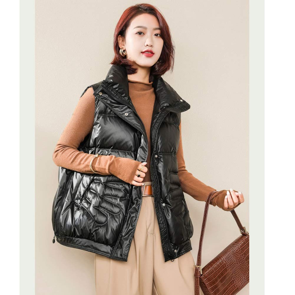 Women's Herringbone Travel Vest with Pockets - Warm Winter Waistcoat Outerwear for Casual Wear & Outdoor Adventures (Black, X-Large) | Perfect for Hiking, Commuting & Travel