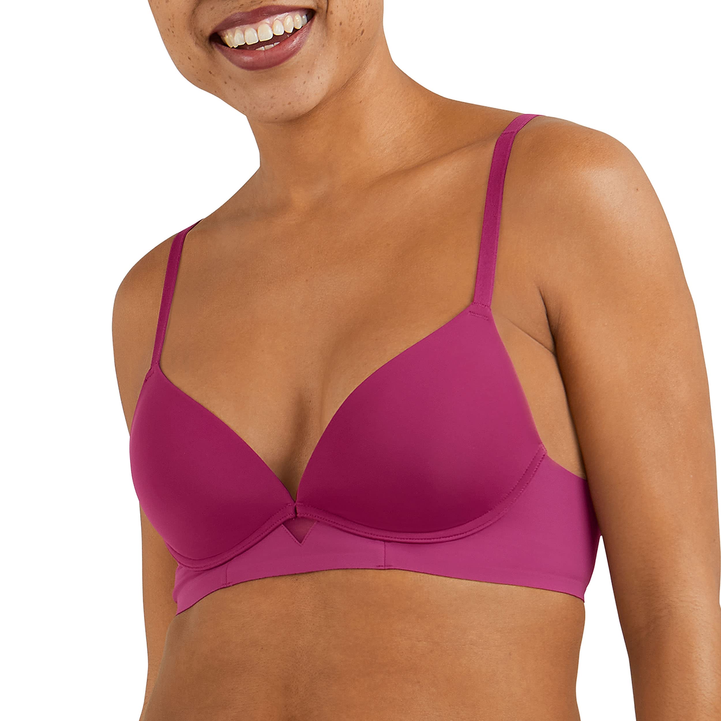 Maidenform Women's One Fab Fit Wireless Demi Bra - Comfortable T-Shirt Bra for Everyday Wear, Work & Casual Outfits