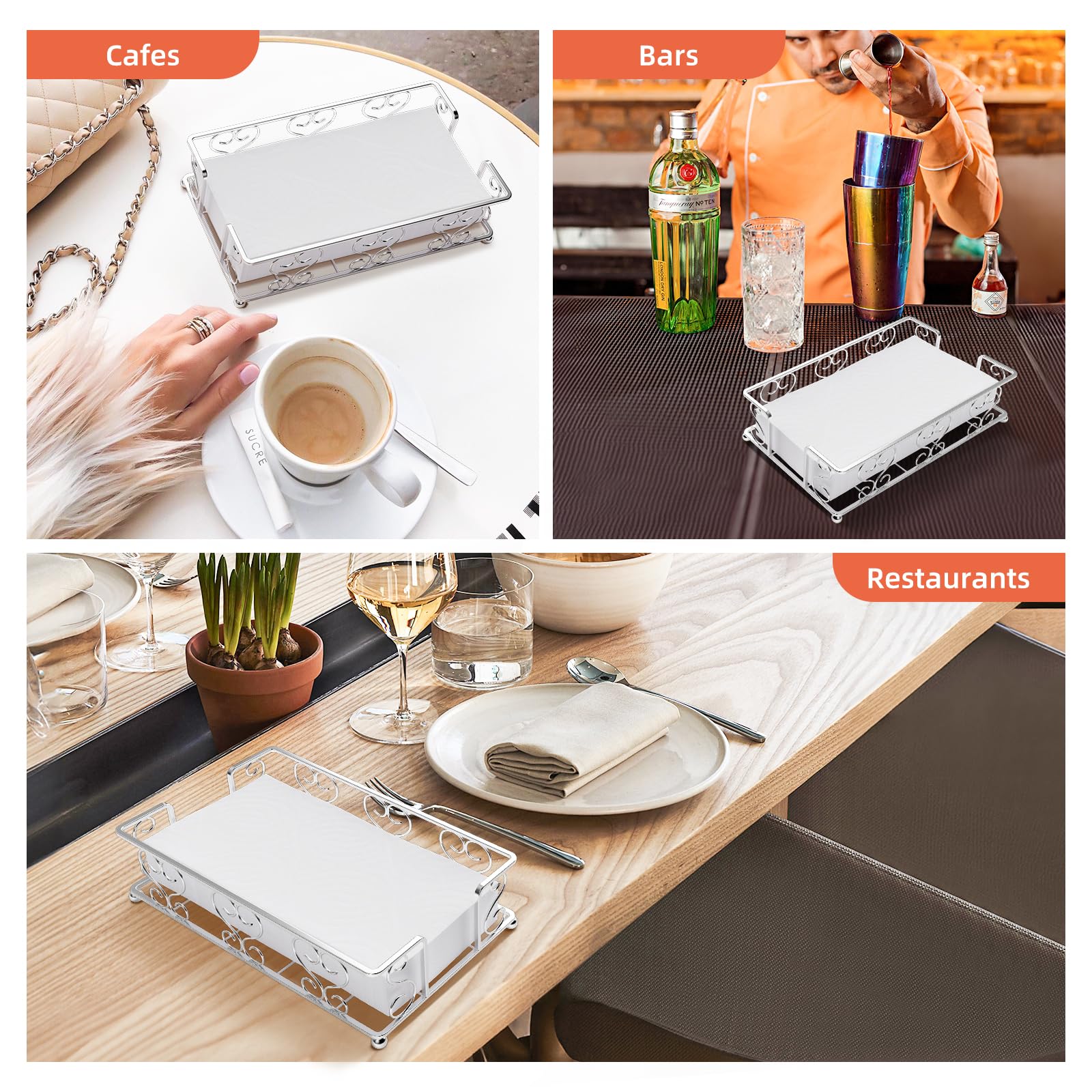 Premium Napkin Holder & Towel Dispenser - Stylish Bathroom & Kitchen Organizer for Flat Paper Napkins, Guest Towels & Disposable Hand Towels | Perfect for Restaurants, Home Decor & Party Supplies
