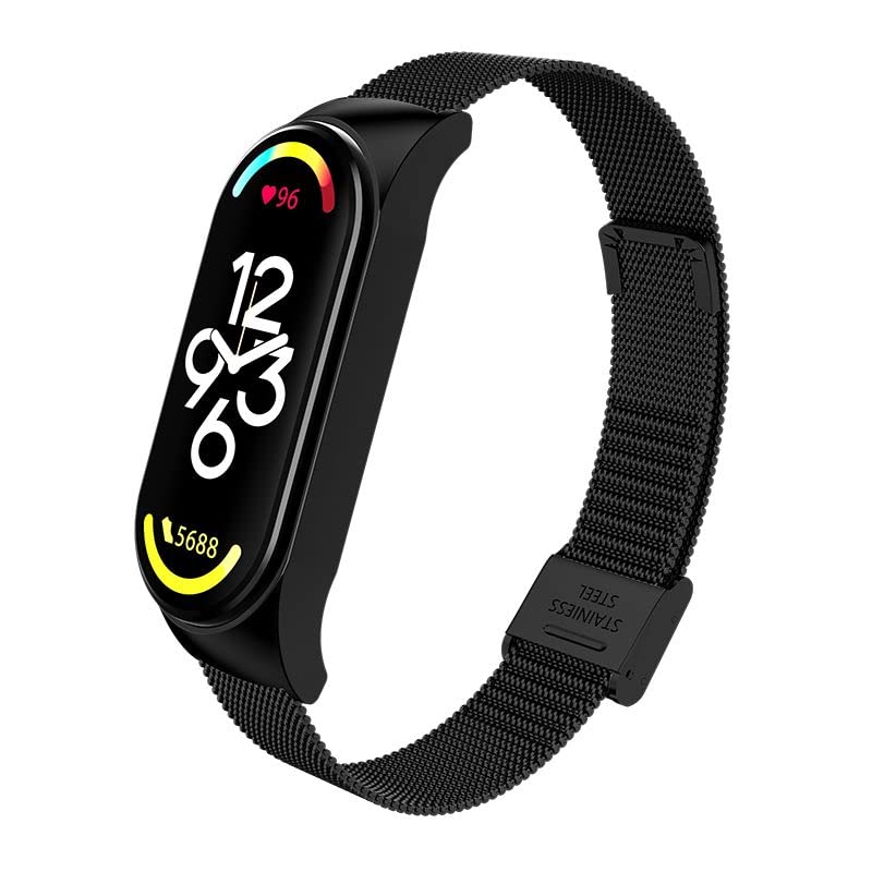 Premium Metal Replacement Band Compatible with Xiaomi Mi Band 7 - Durable Stainless Steel Bracelet Strap for Mi Band 7 Smartwatch | Perfect for Workouts, Office Wear & Everyday Use