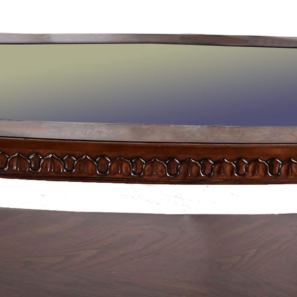 Benjara Brown Traditional Coffee Table with Cabriole Legs & Hand-Carved Wood Details - Perfect for Living Room, Lounge & Home Decor